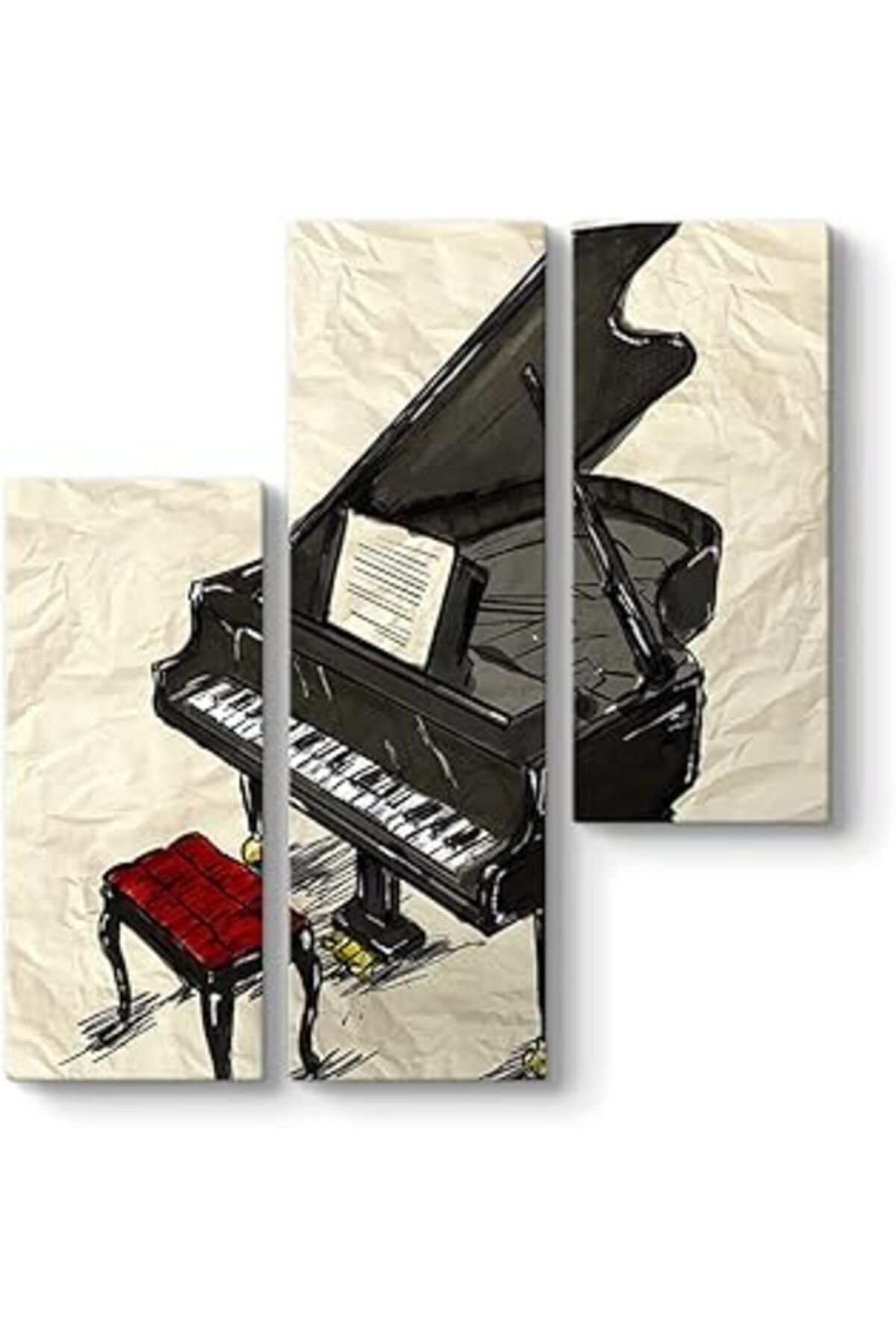 Pazarcan Tabloshop Piano Dekoratif Tablo 96 X 100-3 Parçalı