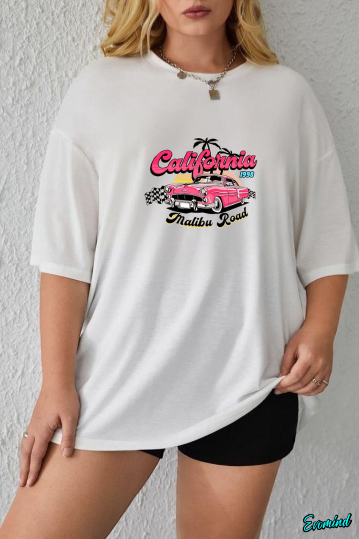 Evomind Büyük Beden California Baskılı T-shirt
