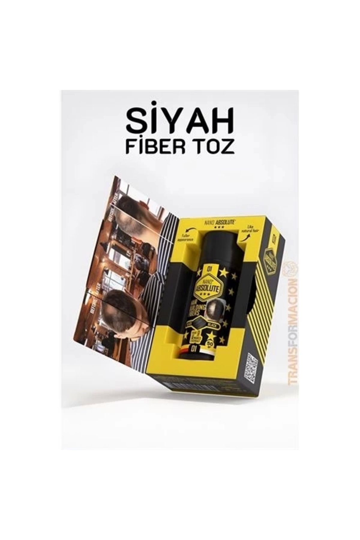 Generic TransForMacion Saç Dolgunlaştırıcı Fiber Topik Toz SİYAH 50 Gram
