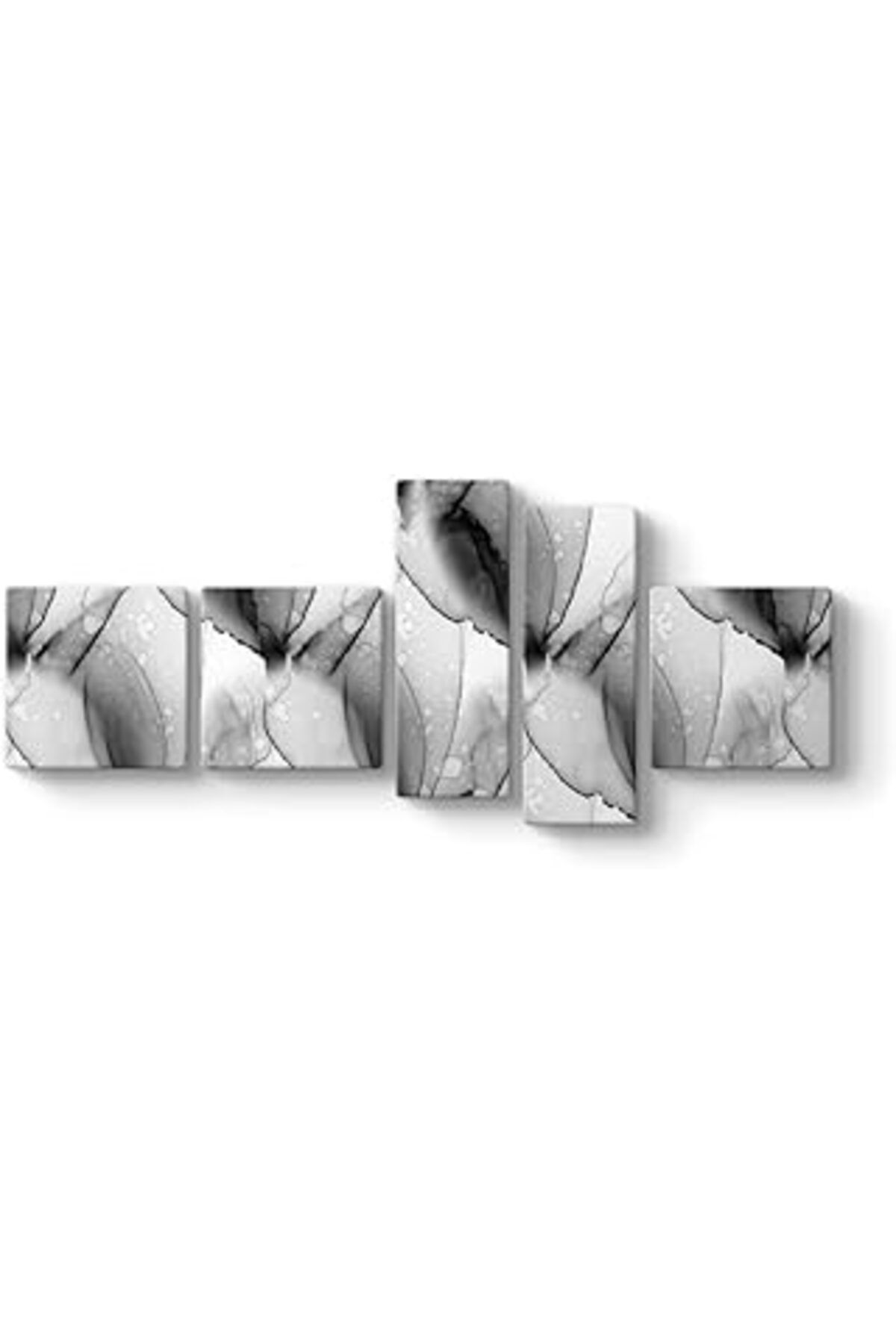Pazarcan Tabloshop Soyut Siyah Beyaz Tablo 182 X 80-5 Parçalı