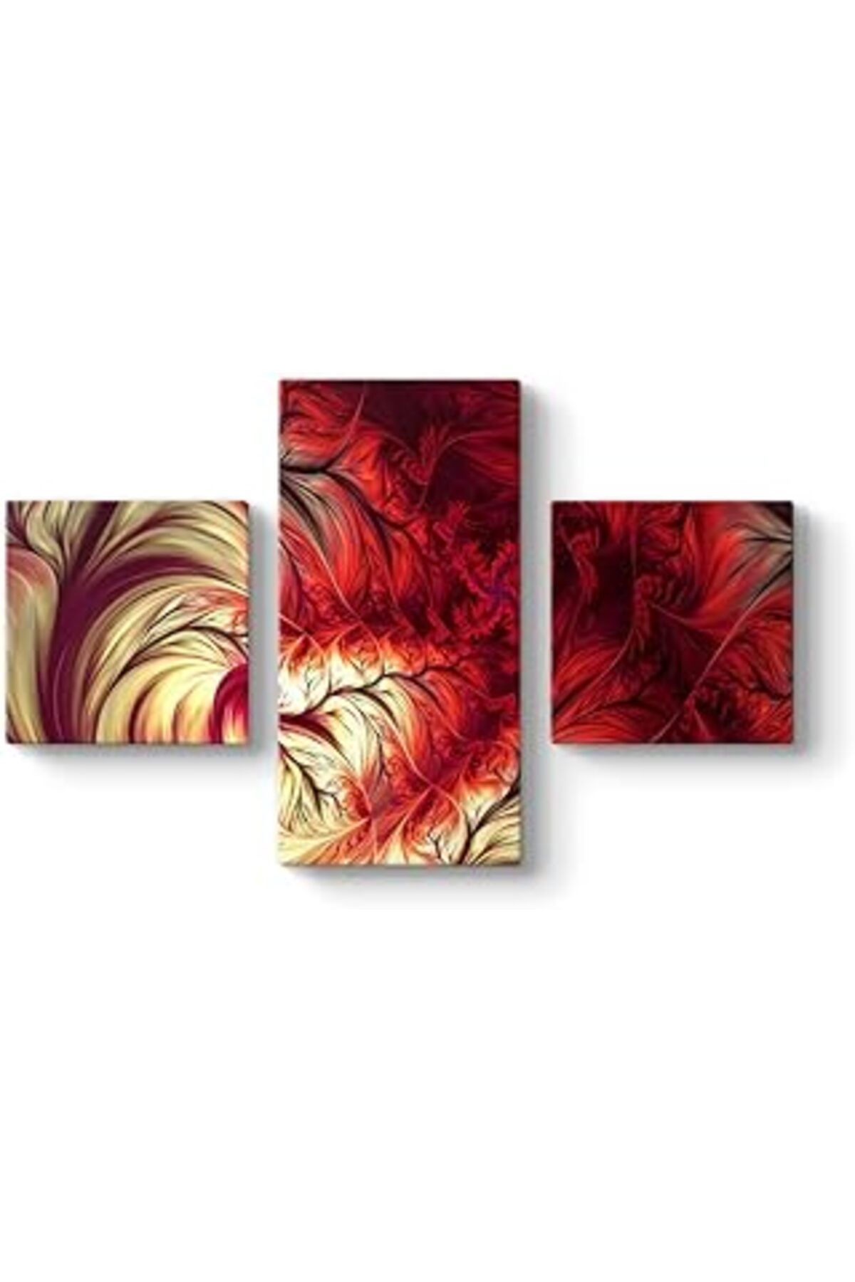 Pazarcan Tabloshop Geometrik Fraktal Kanvas Tablo 81 X 50-3 Parçalı