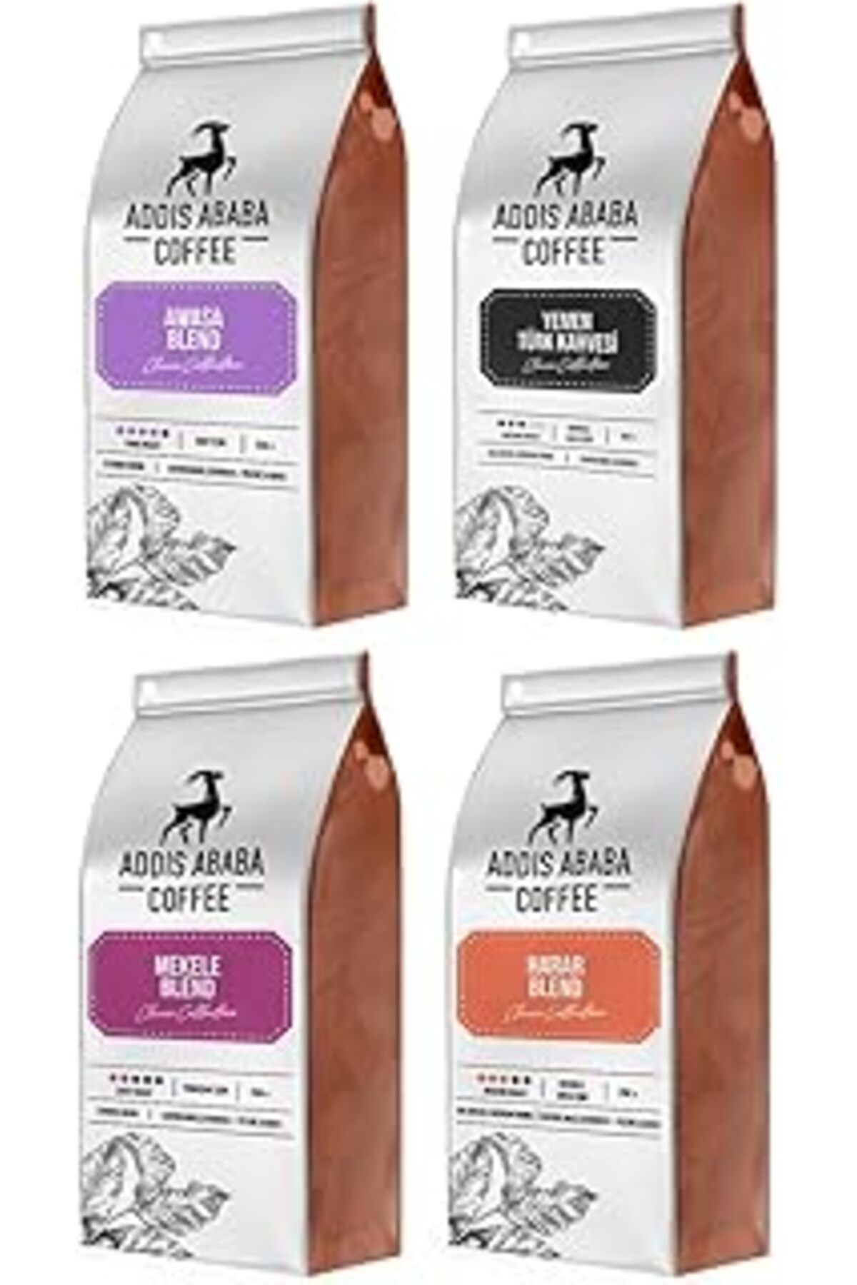 Mu Art Ahşap Addis Ababa Coffee - 4'Lü Kahve Tanışma Paketi 1000 Gr. (Moka Pot)