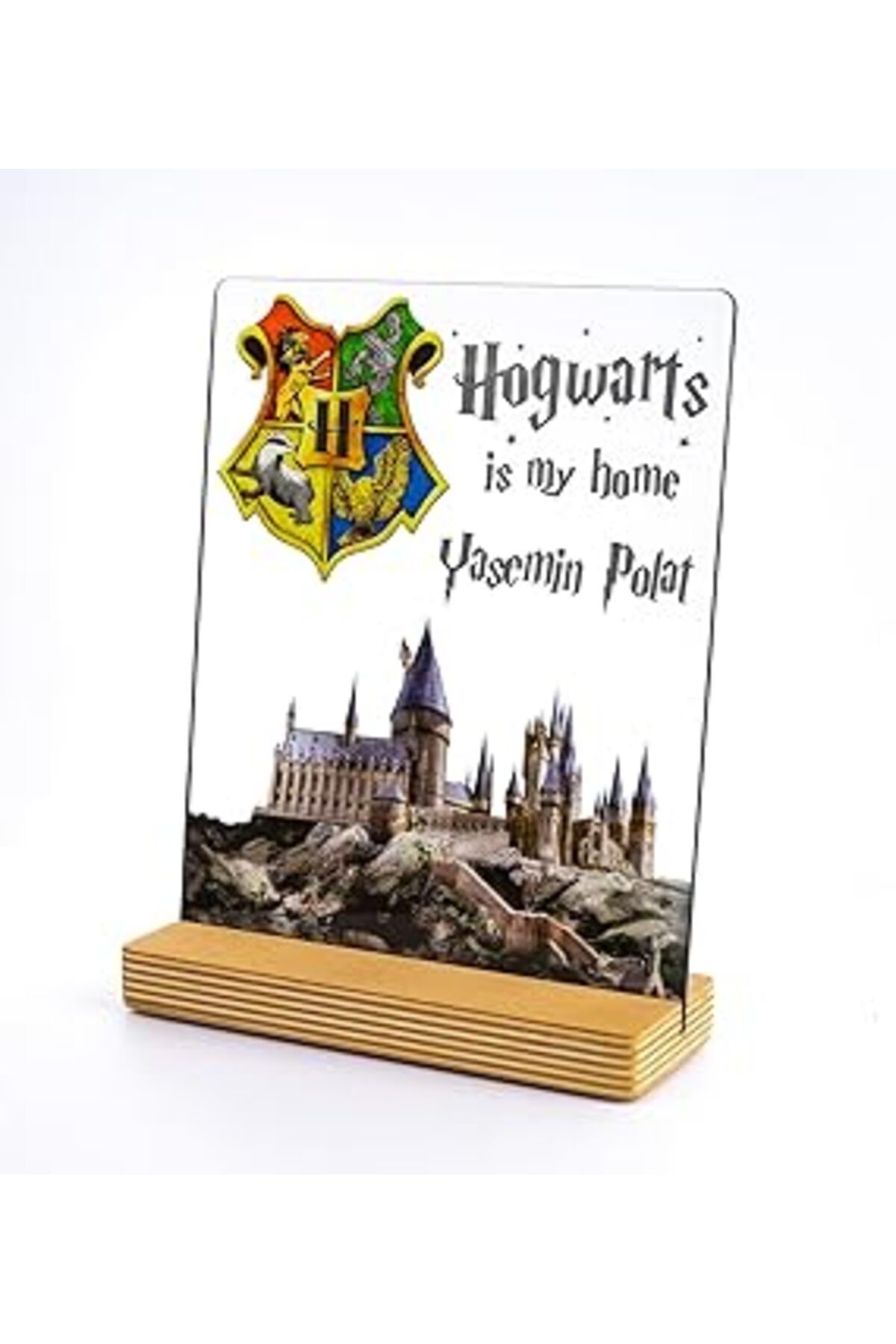 Mu Art Ahşap Sevgilambası Harry Potter Hogwarts Hediyesi Şeffaf Tablo