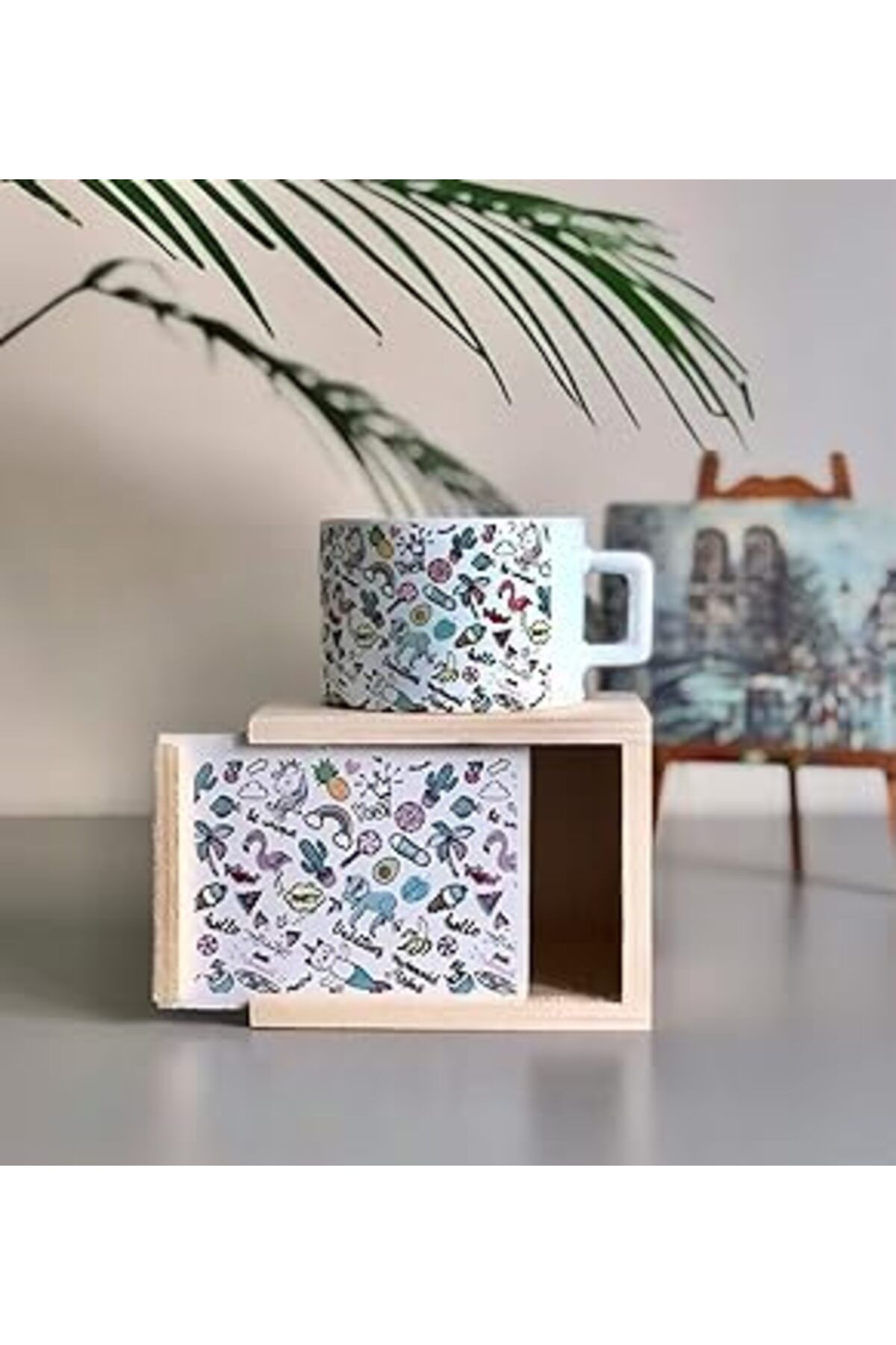 Pazarcan Giftmoda Rengarenk Tasarımlı Kutulu Kupa