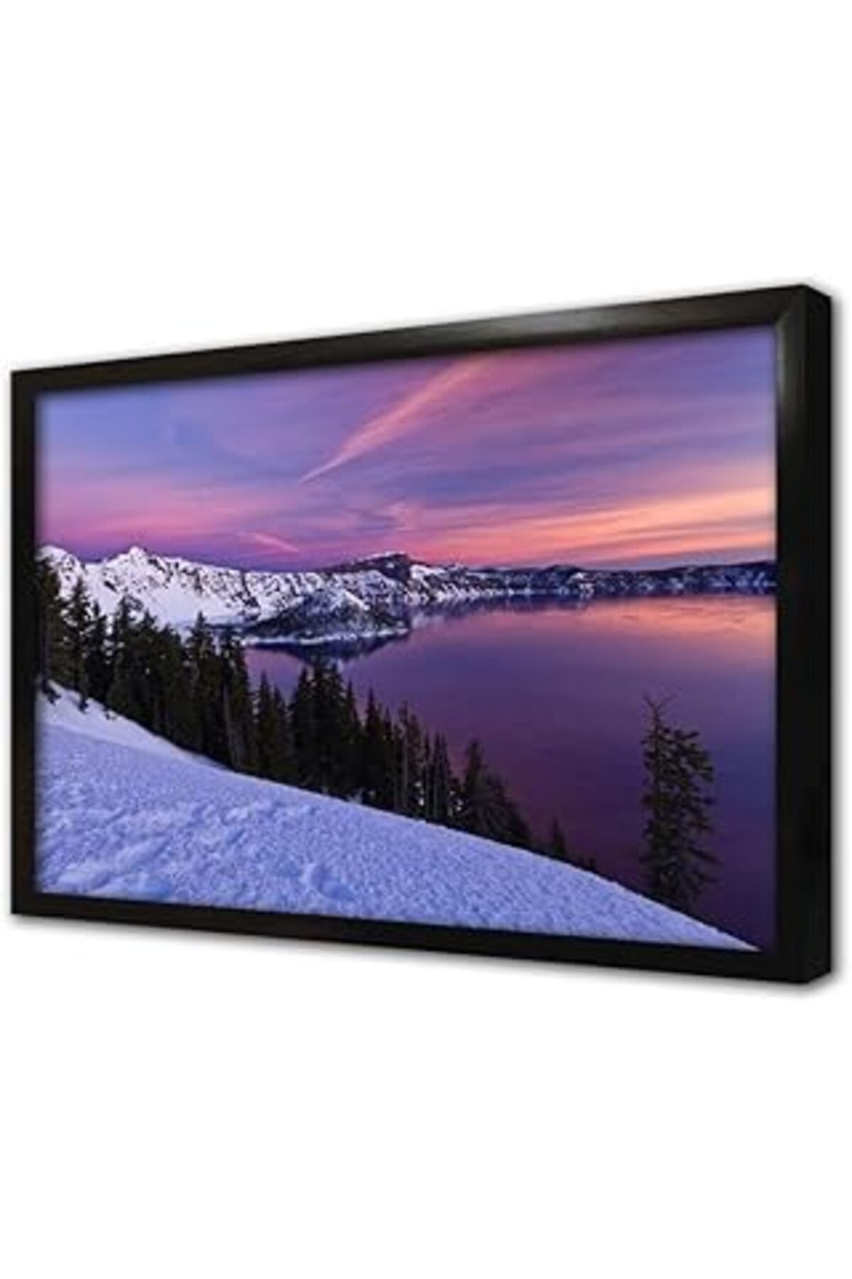 Mu Art Ahşap Karlı Doğa Çerçeveli Cam Tablo 50X70 Cm Ca20940