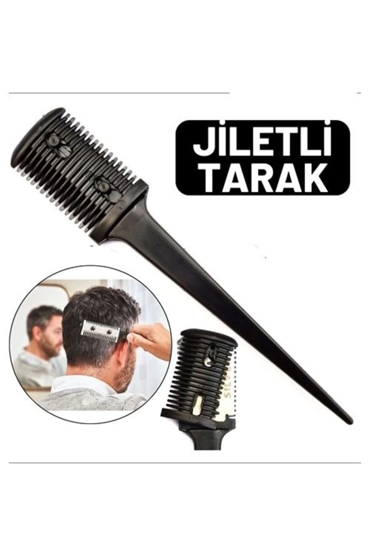 Generic Jiletli Kırık Saç Sakal Düzletme İnceltme Tarağı