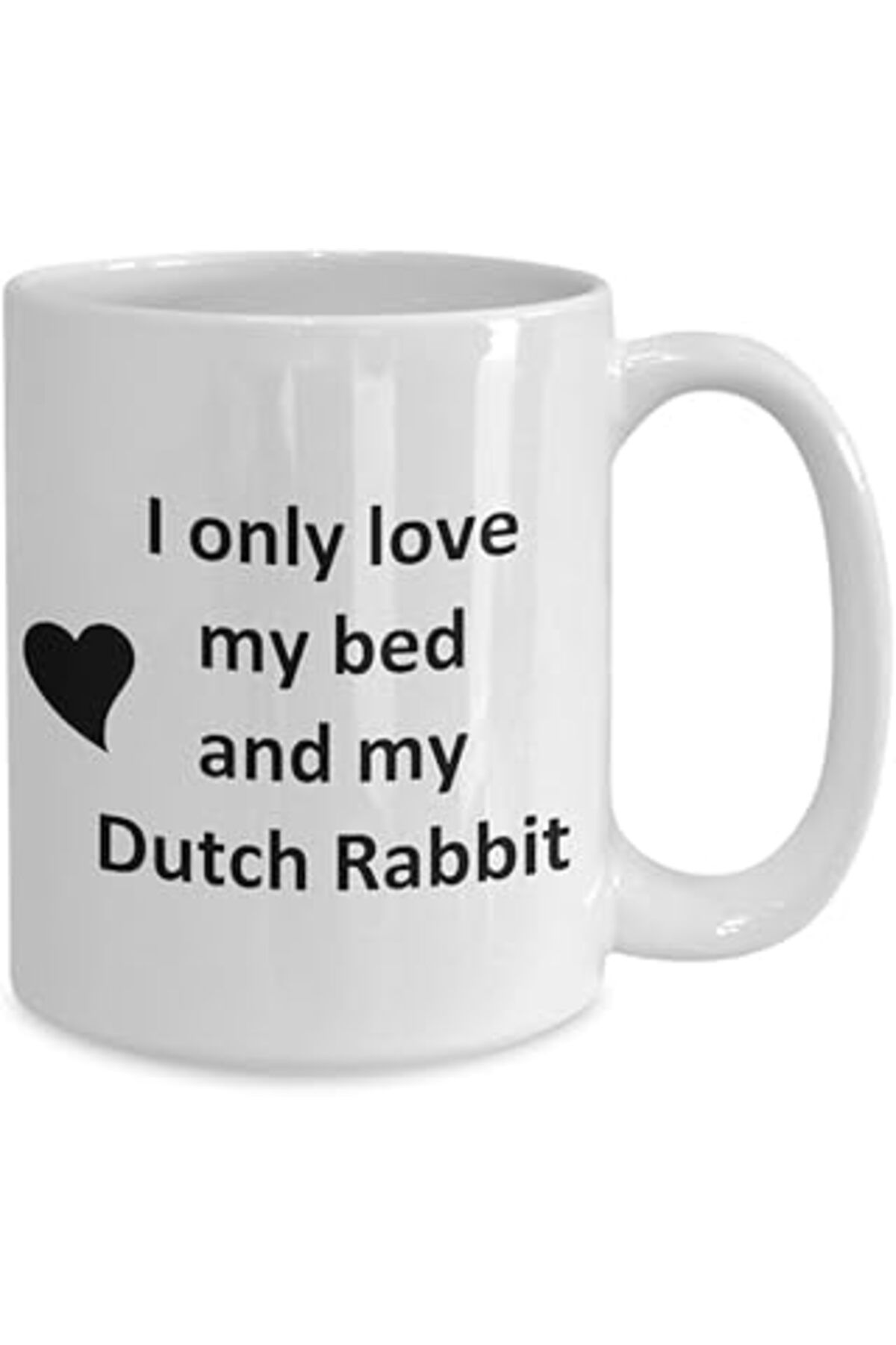 ASİTAN Print Dore Komik Hollandalı Tavşan Sevgilisi Kupa - Pet - Love My Dutch Rabbit Kahve Fincanı- Ingil