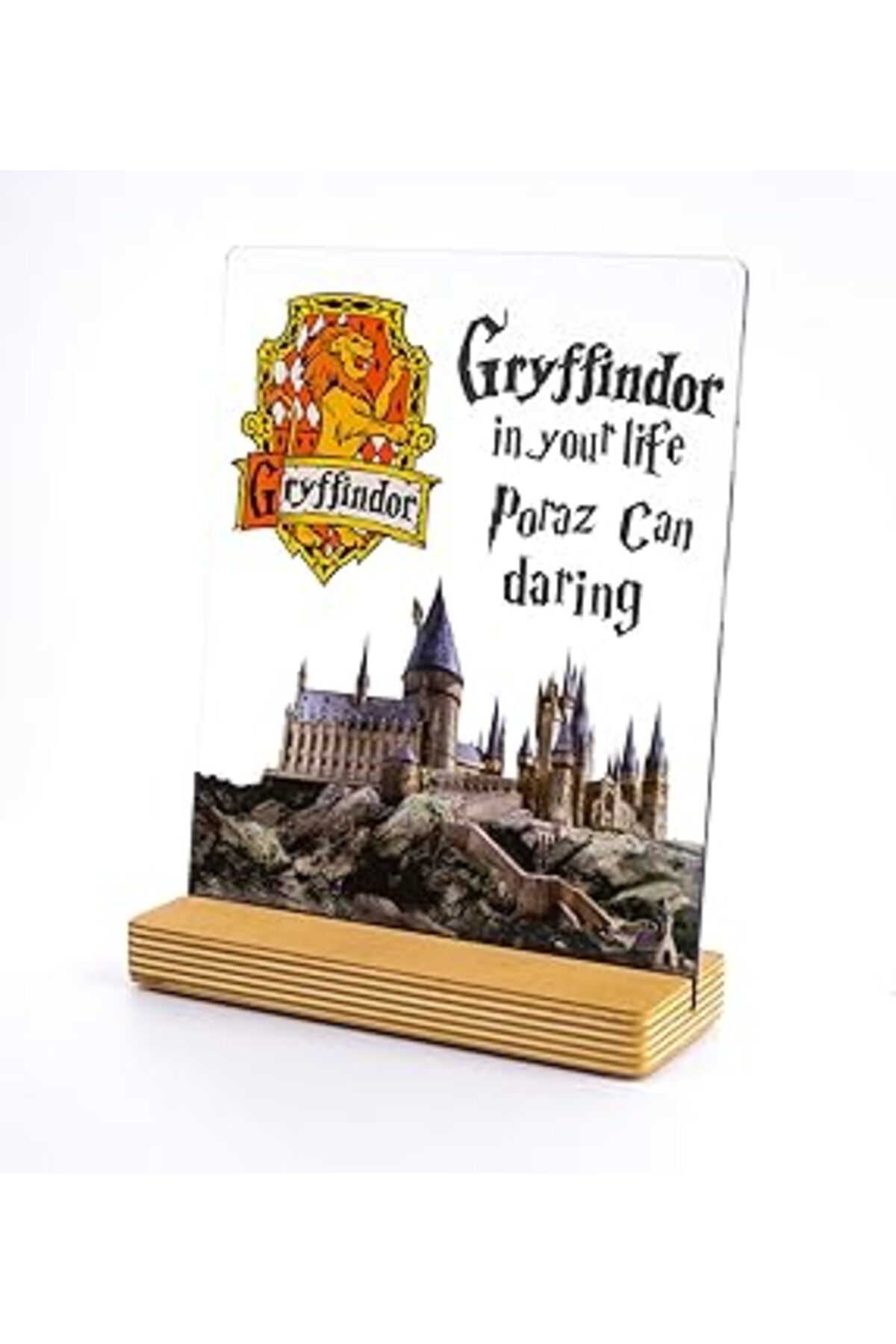 Pazarcan Sevgilambası Harry Potter Hediyesi Hogwarts Gryffindor Binası Şeffaf Tablo