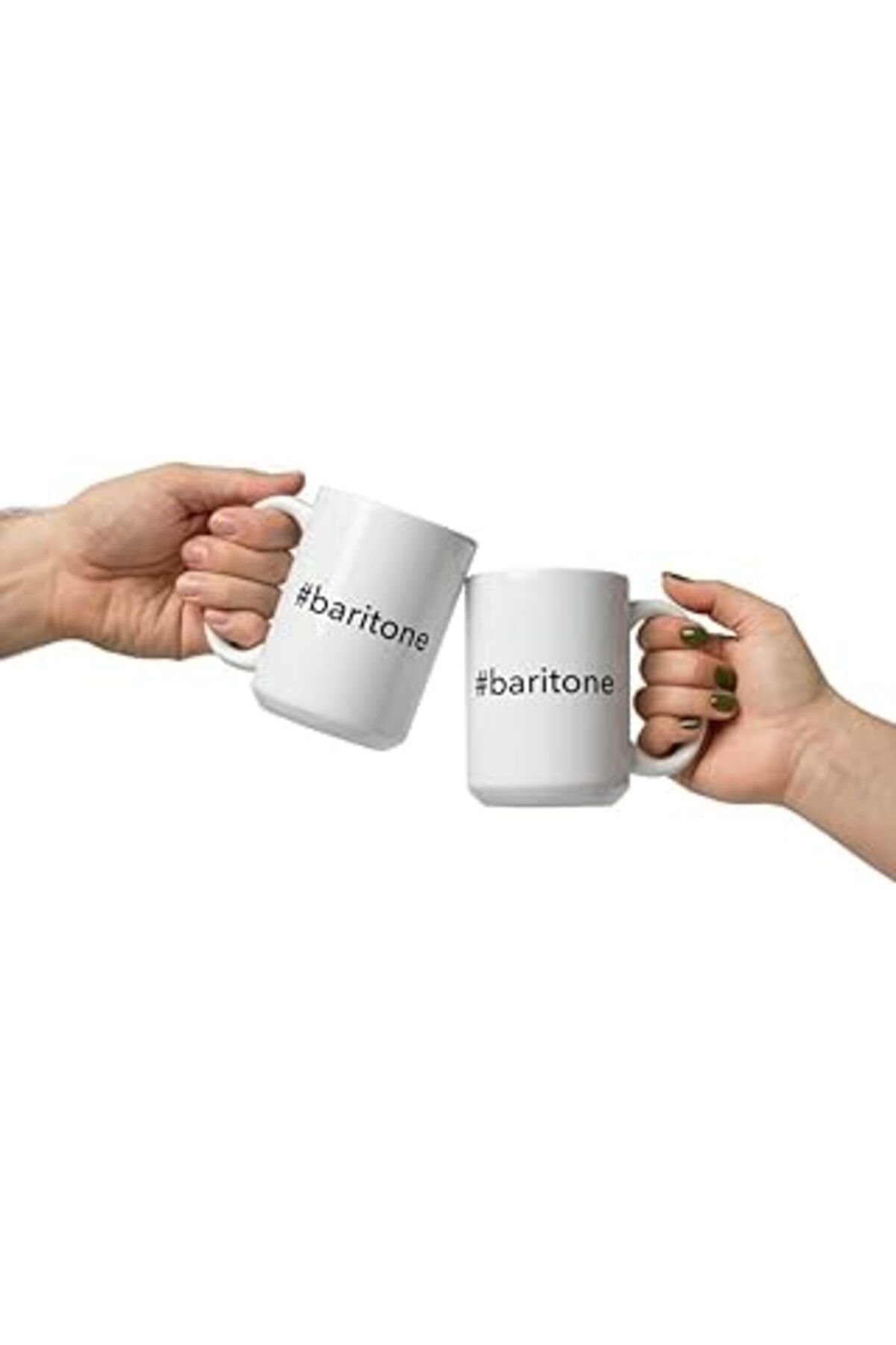 ASİTAN Print Dore Hashtag Baritone Kupa Bardak - Beyaz Parlak Kupa - İngilizce Kahve Kupa