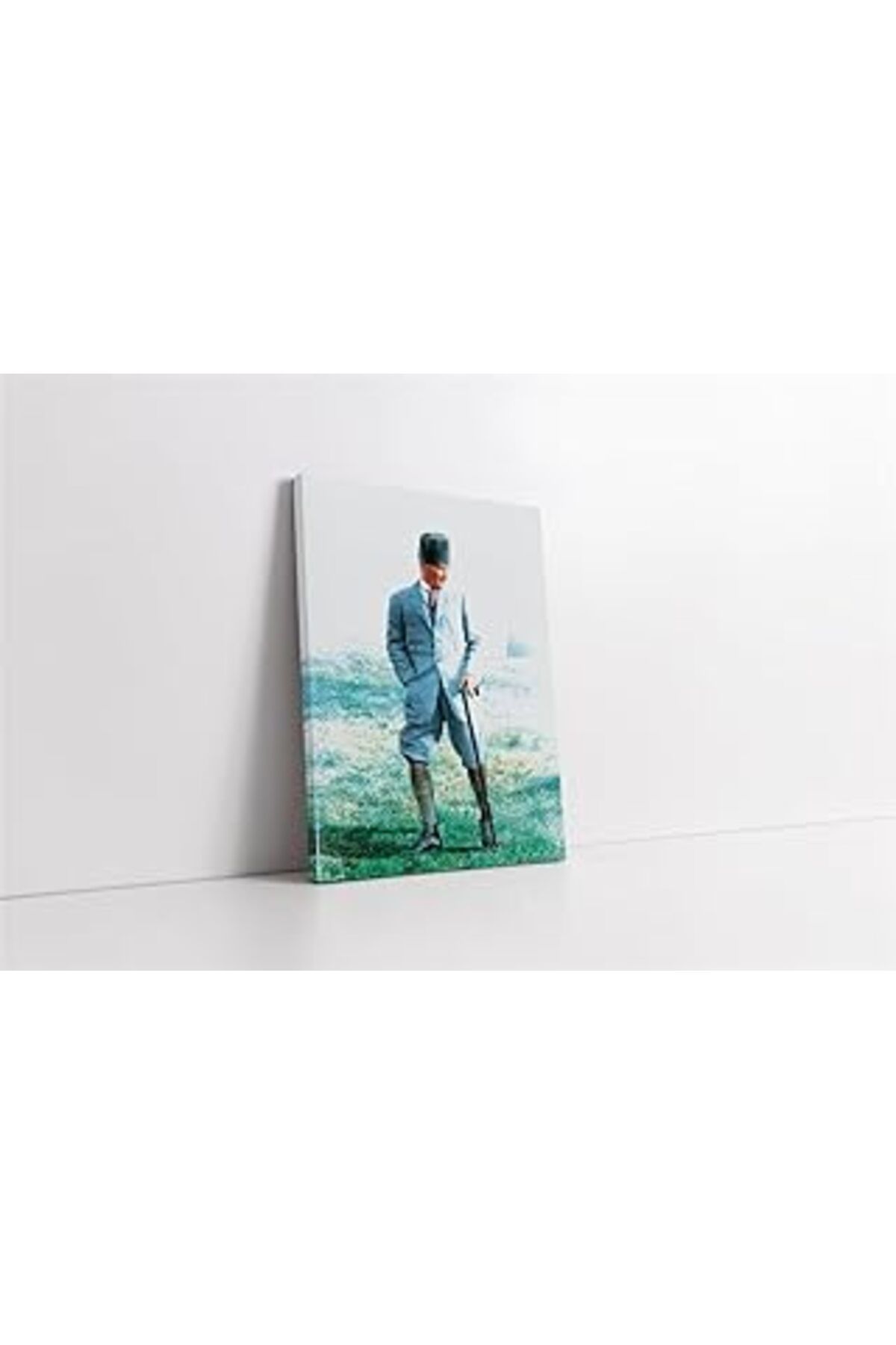 Pazarcan Tablosan Atatürk Arazide Bakarken Kanvas Tablo 80X120 Cm Ka02035