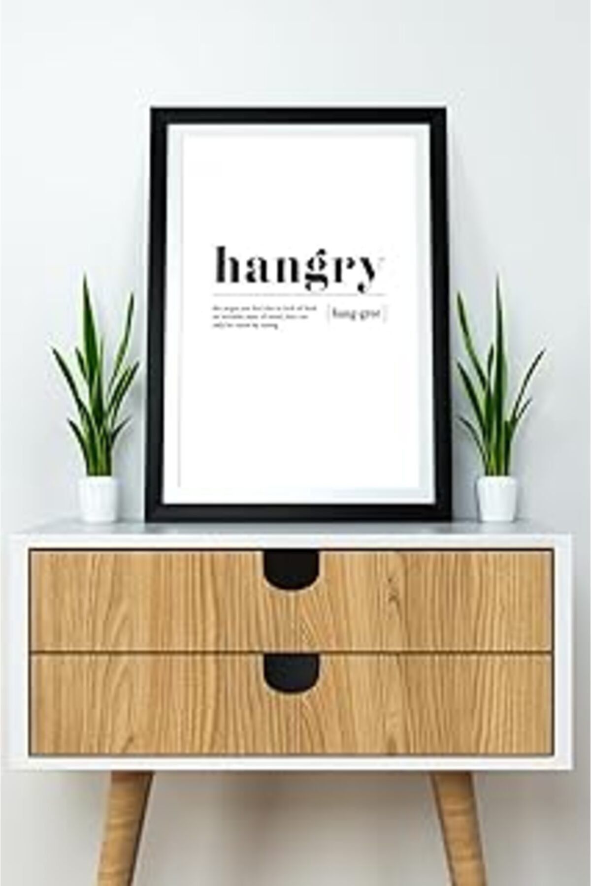 NETWORK ART Artavessa Tek Parça Çerçeve Görünümlü Yazılı Mdf Tablo "Hangry"