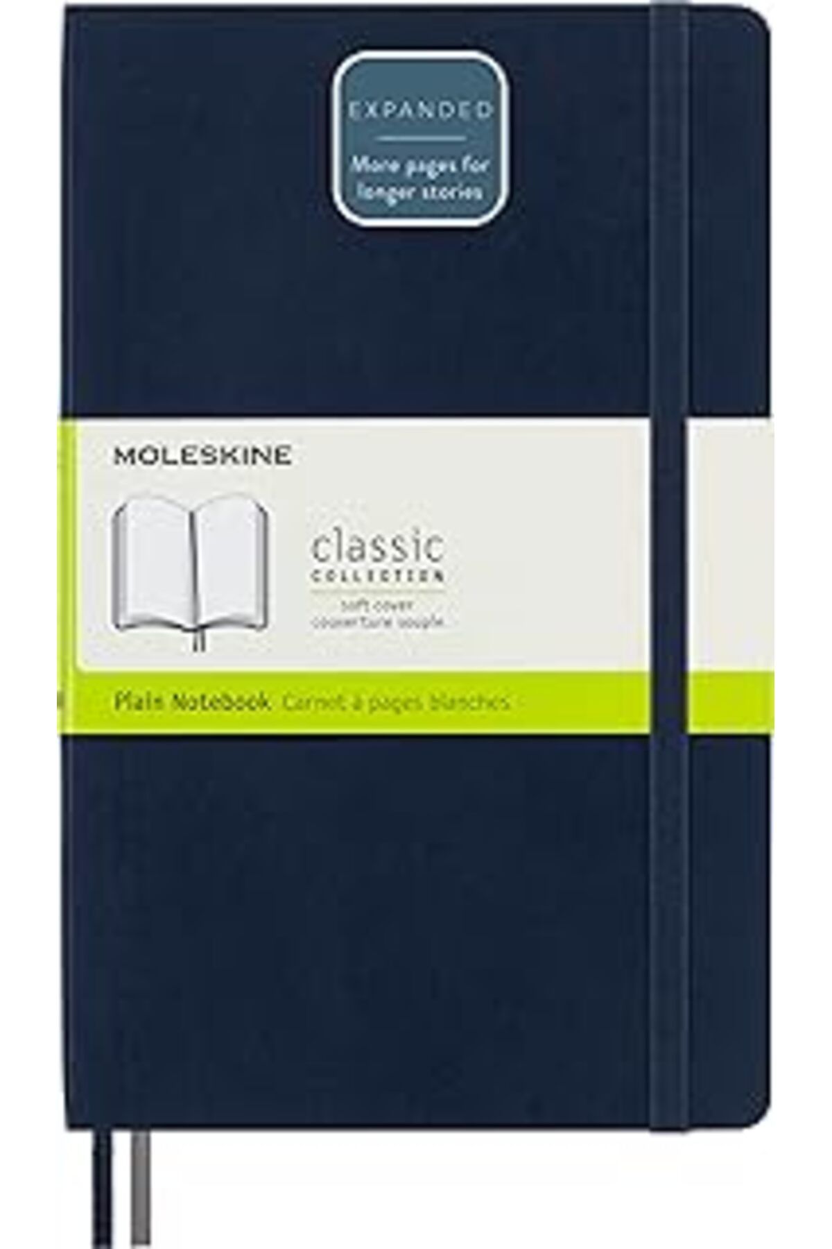 Pazarcan Moleskine - Klasik Not Defteri, Boş Sayfalar, Yumuşak Kapak Ve Elastik Kilit, Boyut 13 X 21 Cm, Ren