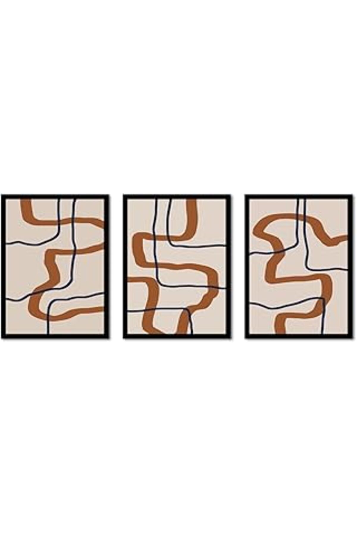 Pazarcan Yeşil Soyut Line Art İkili Çerçeveli Mdf Tablo Seti 60X90 Cm Mb33216