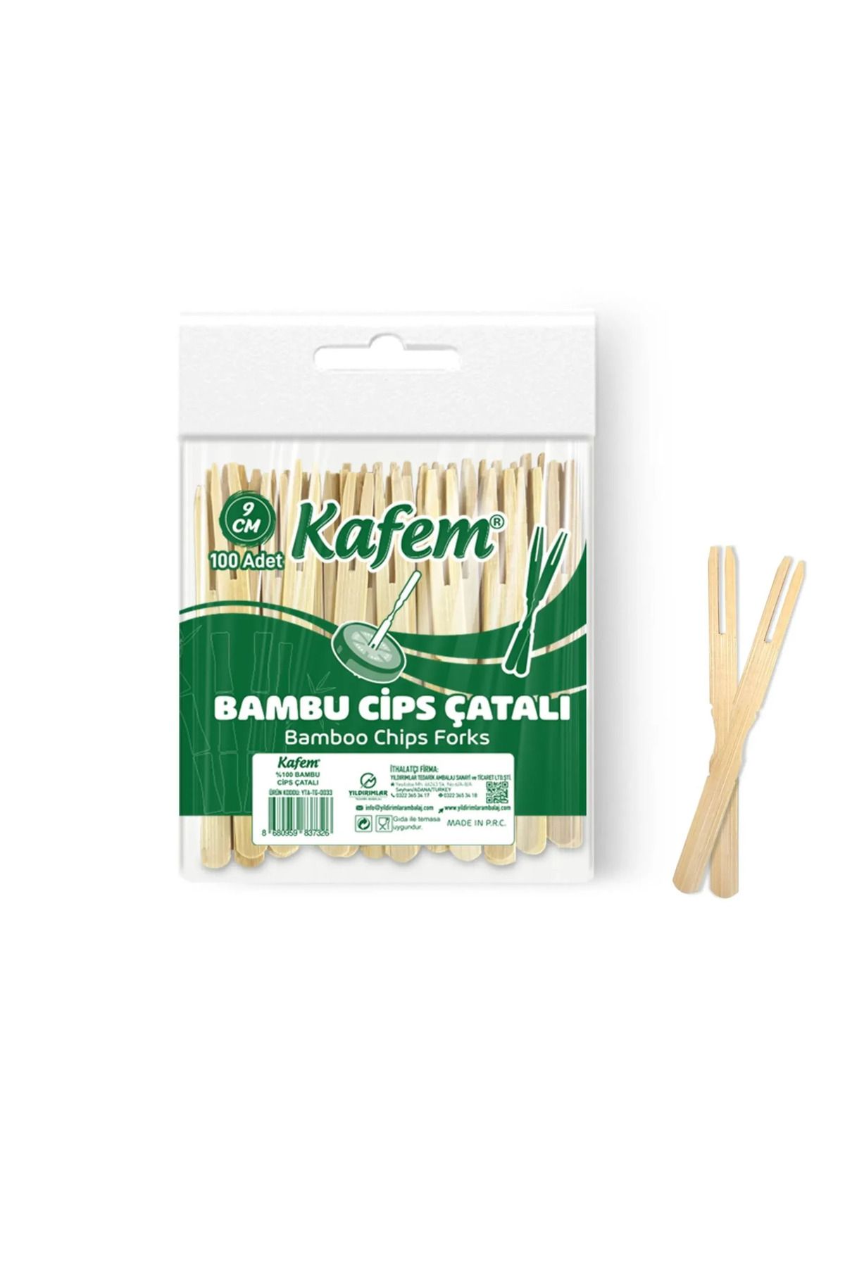 KAFEM Bambu Cips Çatalı 9 cm 100 Lü