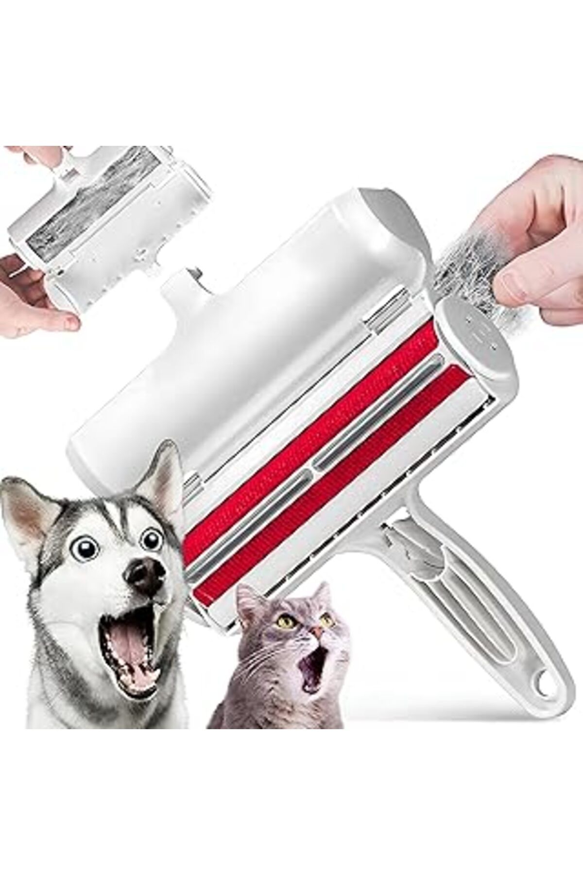 Mu Art Ahşap Kanji Hazneli Kedi Köpek Tüy Toplayıcı Kırmızı - Halı, Yatak, Koltuk, Giysi, Toz Ve Kıl Temizleyici