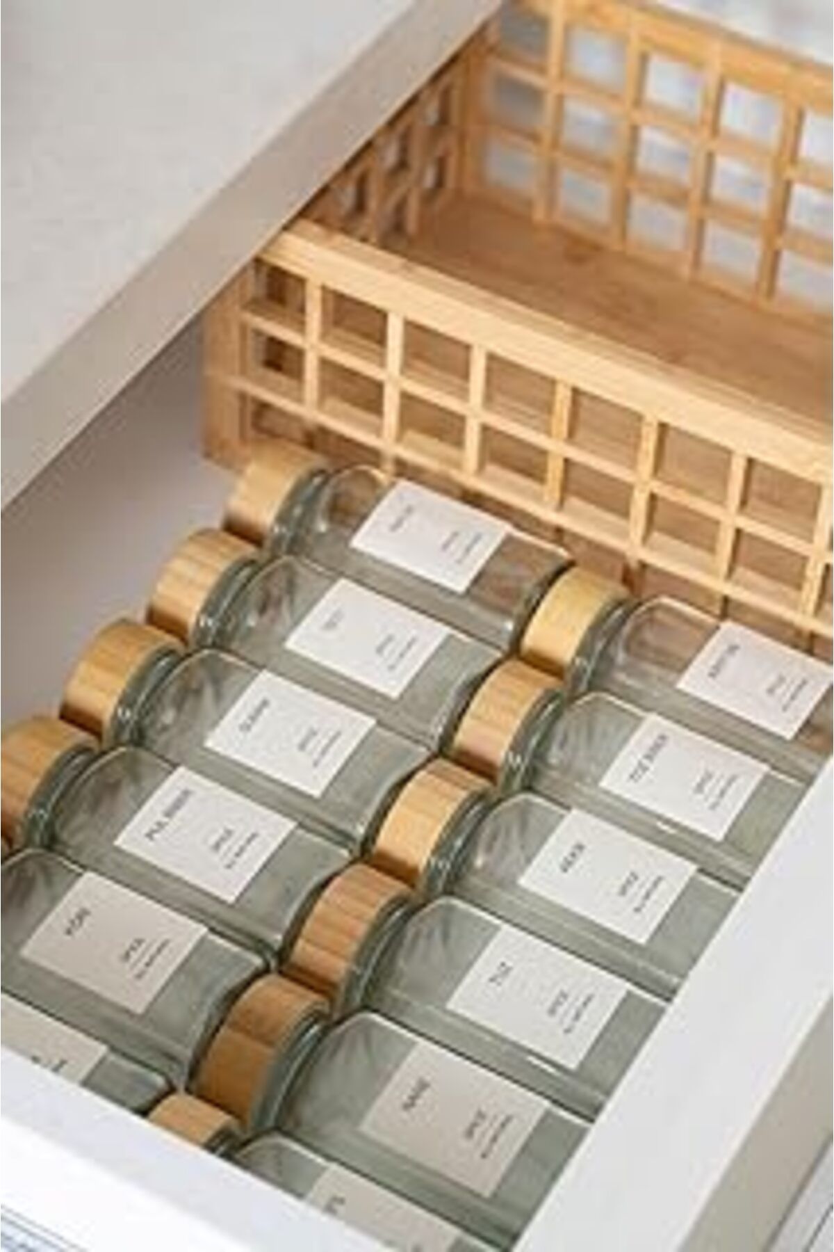 NETWORK ART Meturas Hava Ve Nem Korumalı Bambu Kapaklı Cam Baharatlık Seti 12'Li (120 Ml)