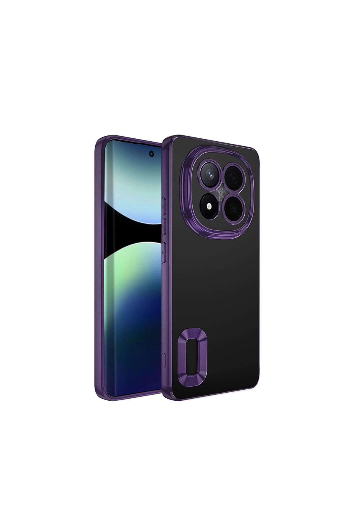 Rivor Redmi Note 14 Pro Plus Kılıf Kamera Korumalı Kenarları Renkli Şeffaf Logo Gösteren Parlak Kapak