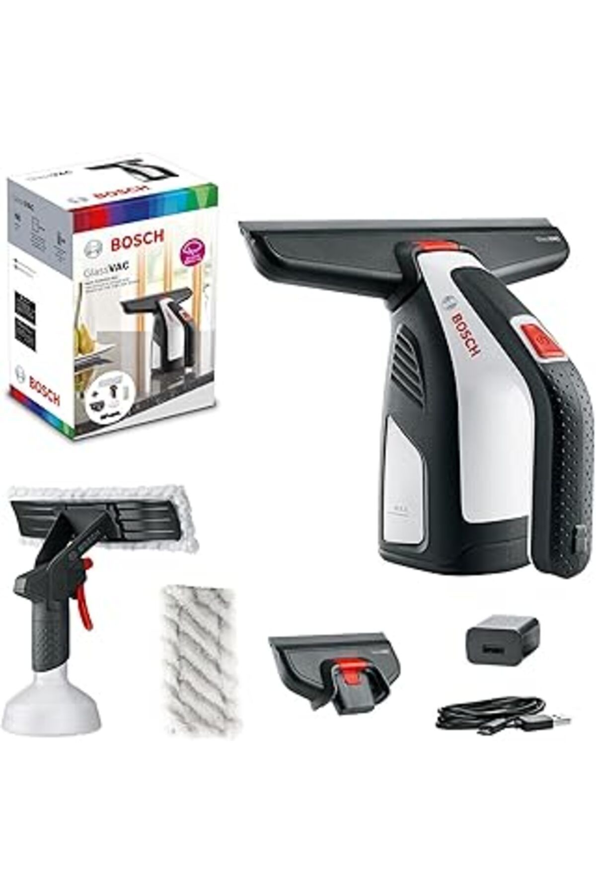 Pazarcan Bosch Home And Garden Akülü Pencere Temizleyici, Glassvac Cam Temizleyici, Premium Paket, Pencere,