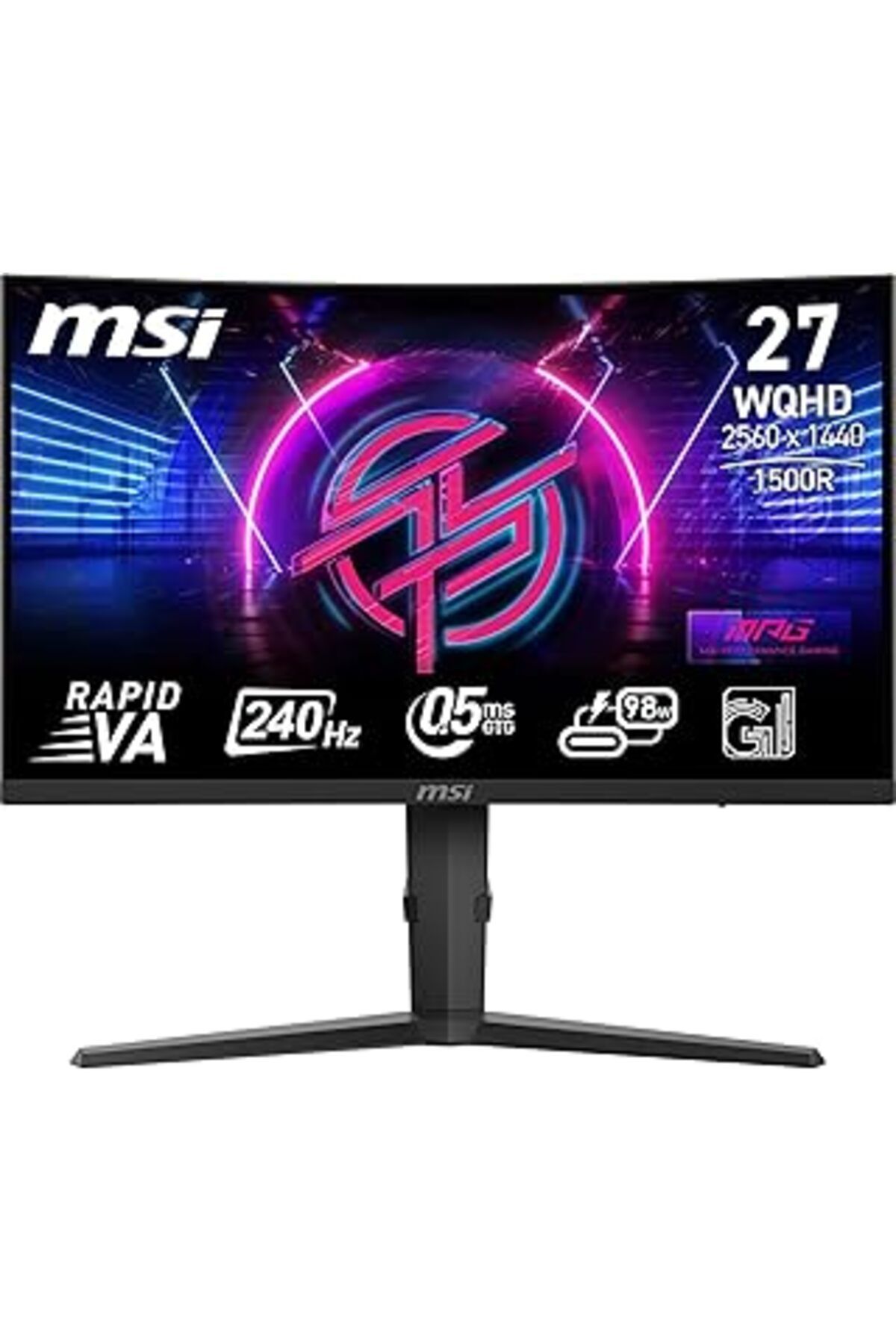 NETWORK ART Msi 27" Mpg 275Cqrxf Gaming Monitör, Wqhd, 16:9 Curve 1500R Rapid Va, 240Hz, 0.5Ms Gtg Freesync Pre