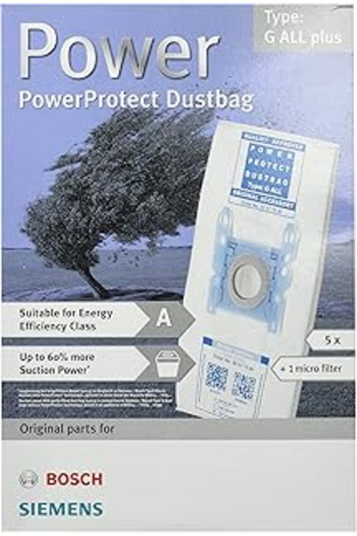 ASİTAN Bosch Orijinal Typ G Tüm Tip Powerprotect Sms Elektrikli Süpürge Torbası Ve Filtre Seti