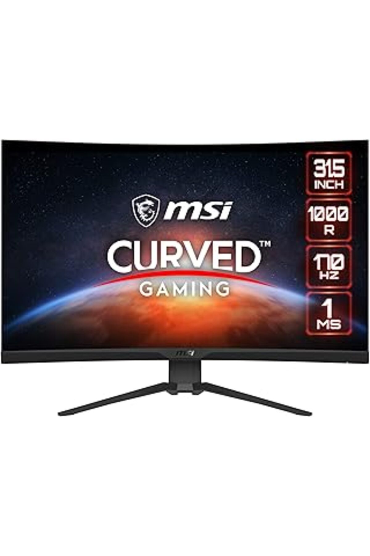 NETWORK ART Msi 31.5'' G322Cqp Curved 1000R Va 2560X1440 (Wqhd) 16:9 170Hz 1Ms Freesync Premium Gaming Monitor