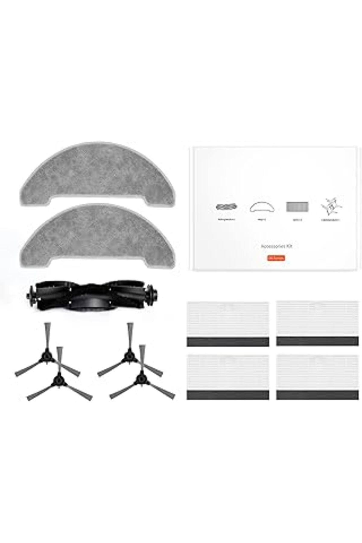 ASİTAN Ultenic D5S Pro Aksesuar Kiti, 11 Parça (4 Yan Fırça + 4 Hepa Filtre + 2 Mikrofiber Paspas Bezi + 1