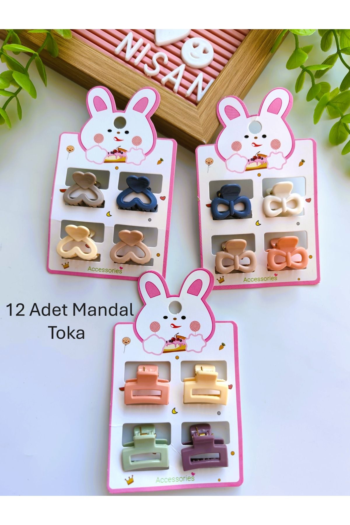 Nisankids 12 Adet Nude Renkli Mandal Toka (3 Farklı Model)