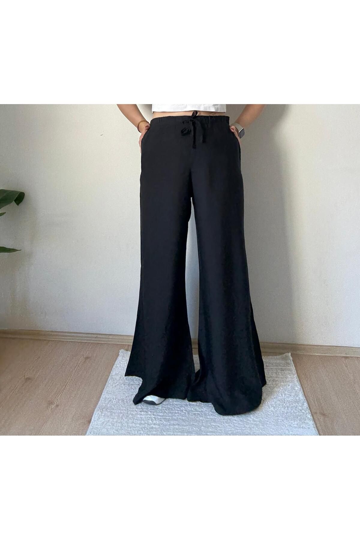 MODA Kadın Bordo İspanyol Paça Pantolon