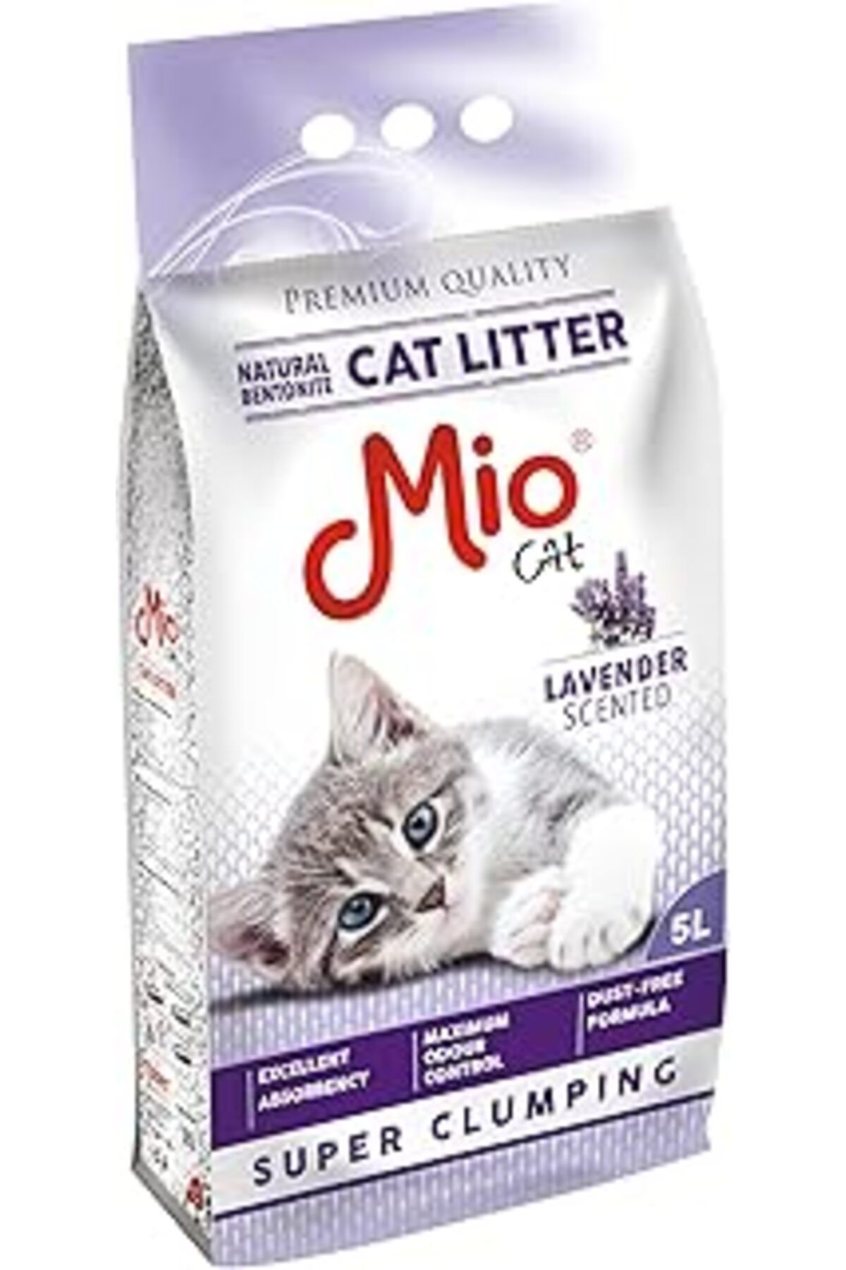 Mu Art Ahşap Mio Kedi Kumu, 5 Lt. Lavanta Kokulu Bentonit, İnce