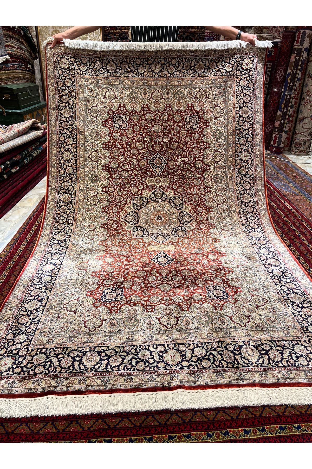 RD RAMAZAN DAĞ EL HALI SANATI El Dokuma Saf İpek Halısıdır Muazzam Bir Eser Ebat 250x150