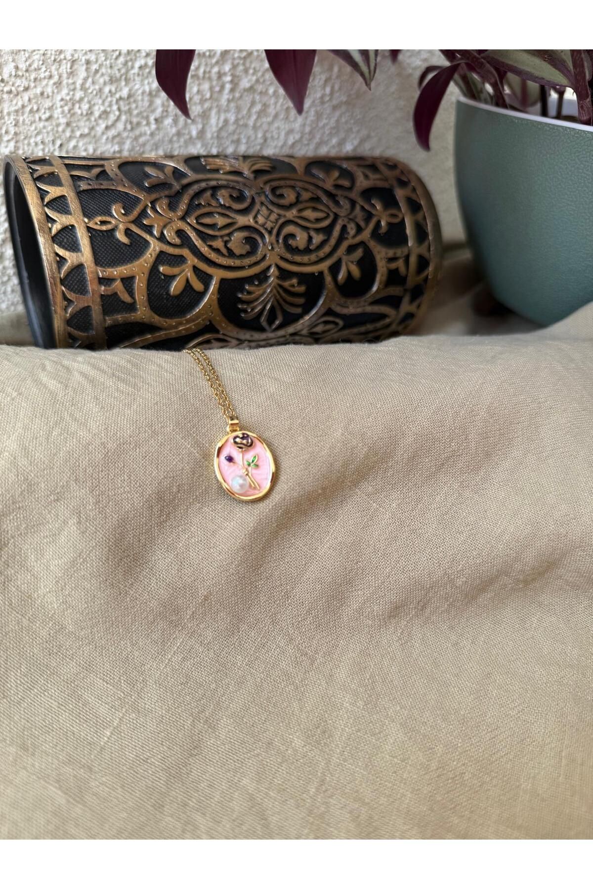 Taure Accessoires mineli çelik kolye