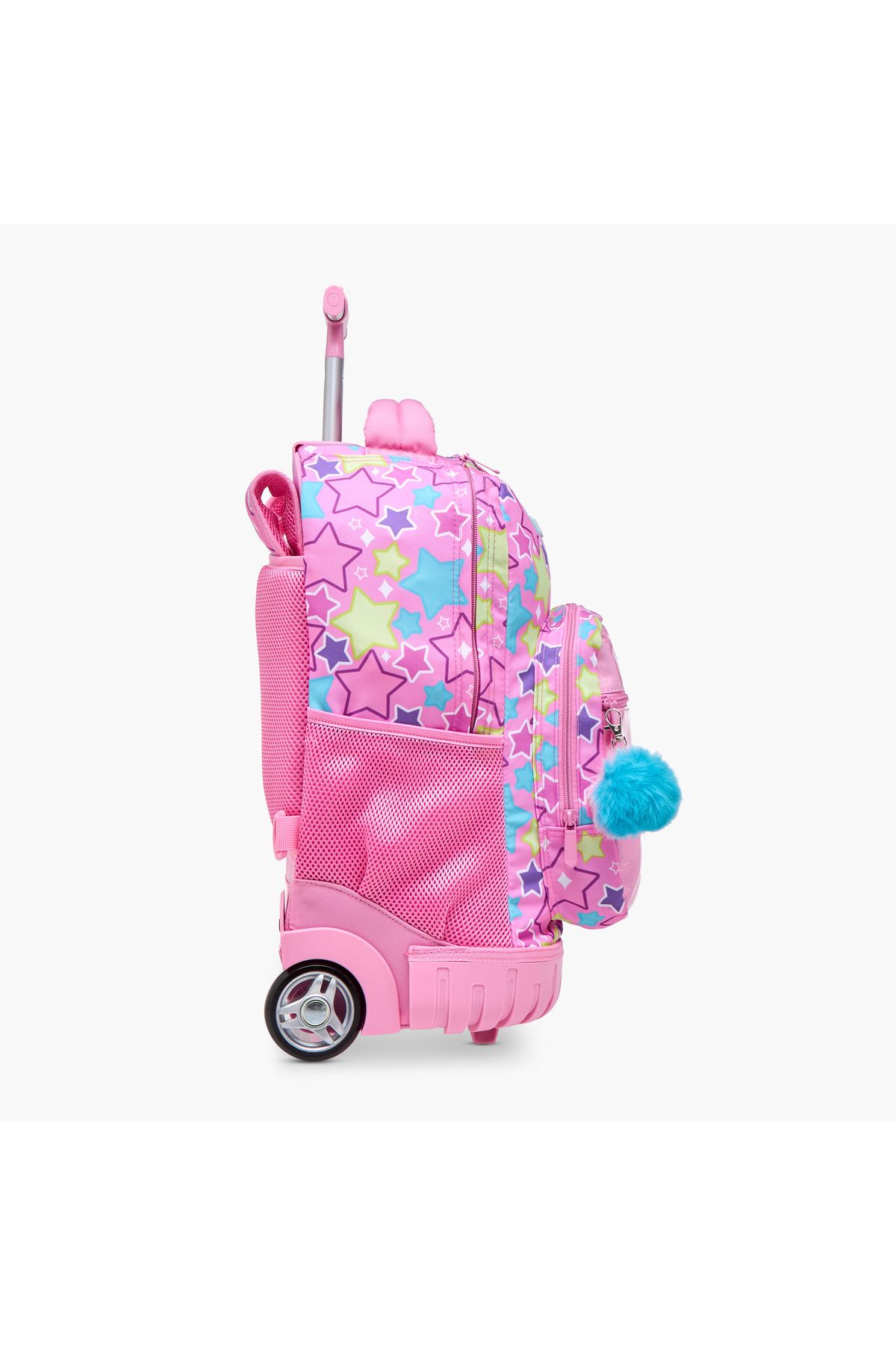 Unique--O Unicorn Print Trolley Backpack with Retractable Handle and Pom-Pom Charm - 32x22x47 cms 5