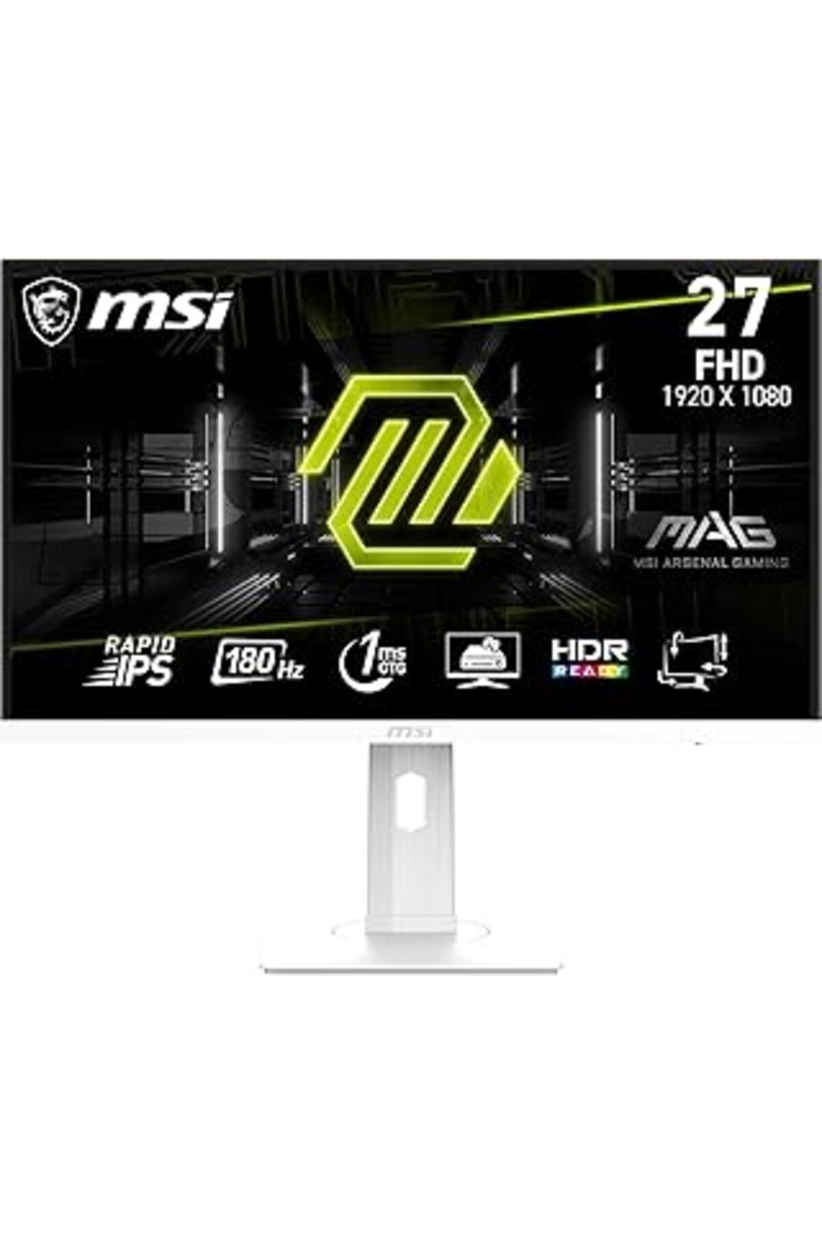 NETWORK ART Msi 27" Mag 274Pfw Gaming Monitör, Fhd, Flat, Rapid Ips 180Hz 1Ms, Adaptive-Sync, Pivot, Beyaz