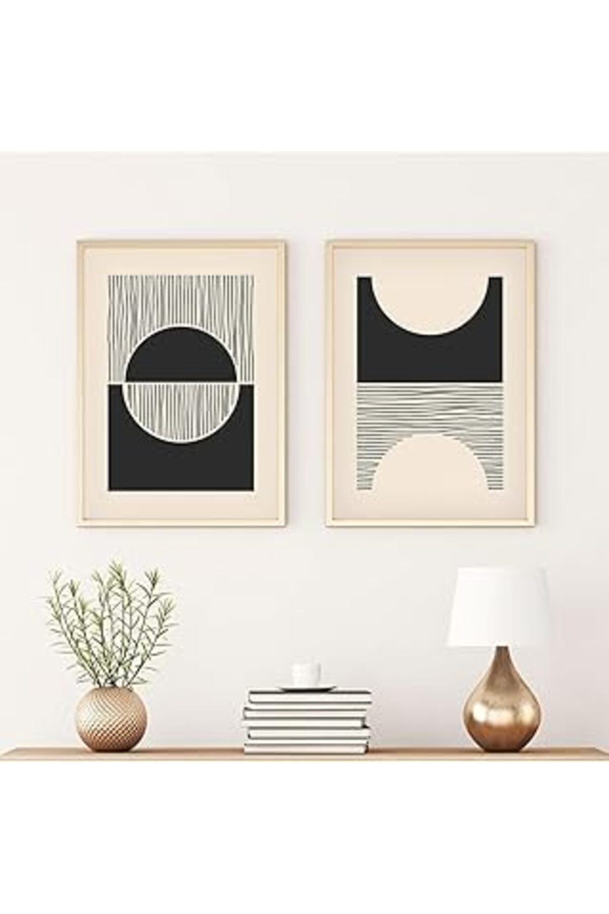 Pazarcan Huhuli Ahşap Çerçeveli Modern Tablo Seti Huhu80 50 X 70 2P50X70D00080