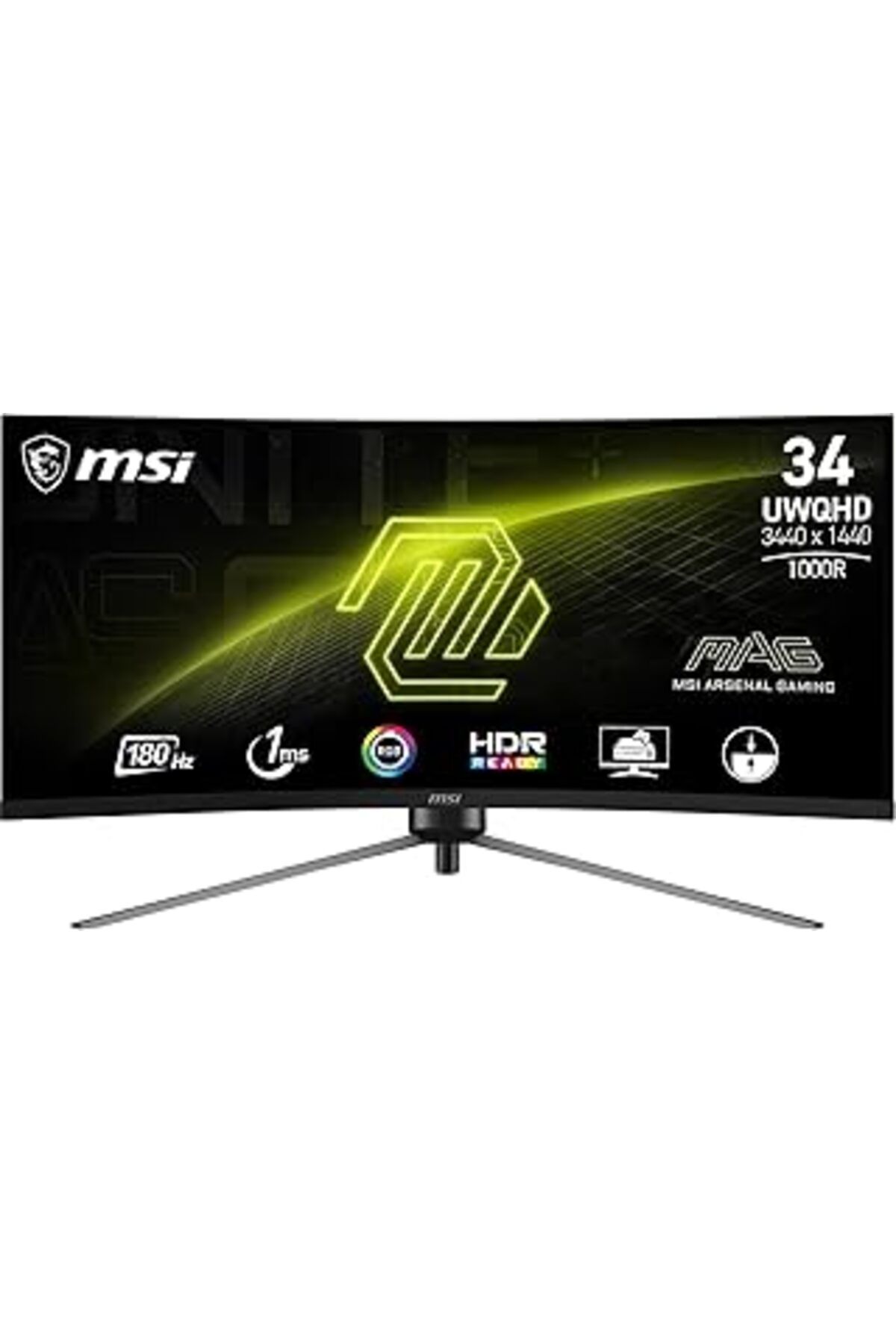 NETWORK ART Msi 34" Mag 345Cqr Gaming Monitör, Uwqhd, 21:9, Curve 1000R, Va, 180Hz 1Ms, Freesync Premium