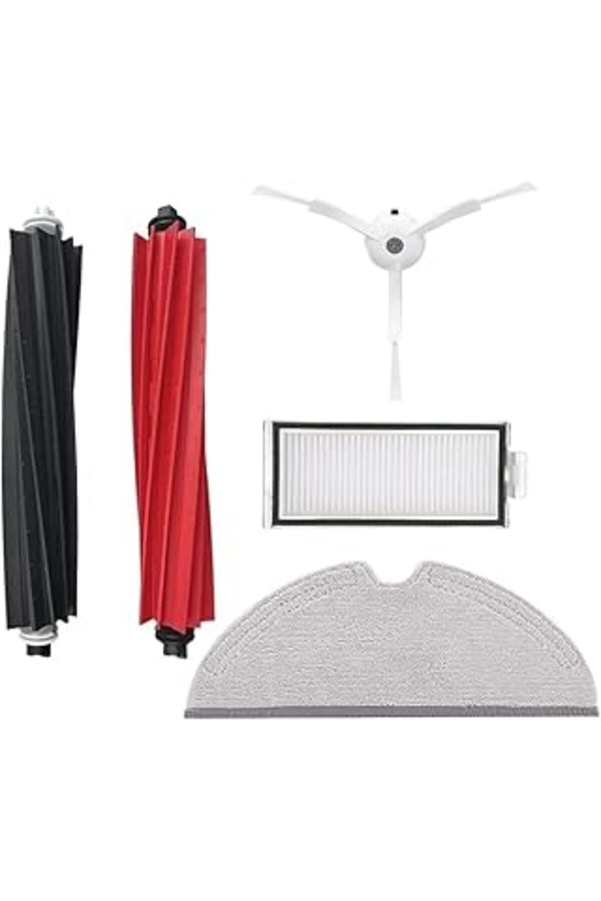 Pazarcan Roborock Q8 Max / Q8 Max+ Ile Uyumlu 5'Li Yedek Parça Seti – Filtre, Mop, Yan Ve Ana Fırçalar
