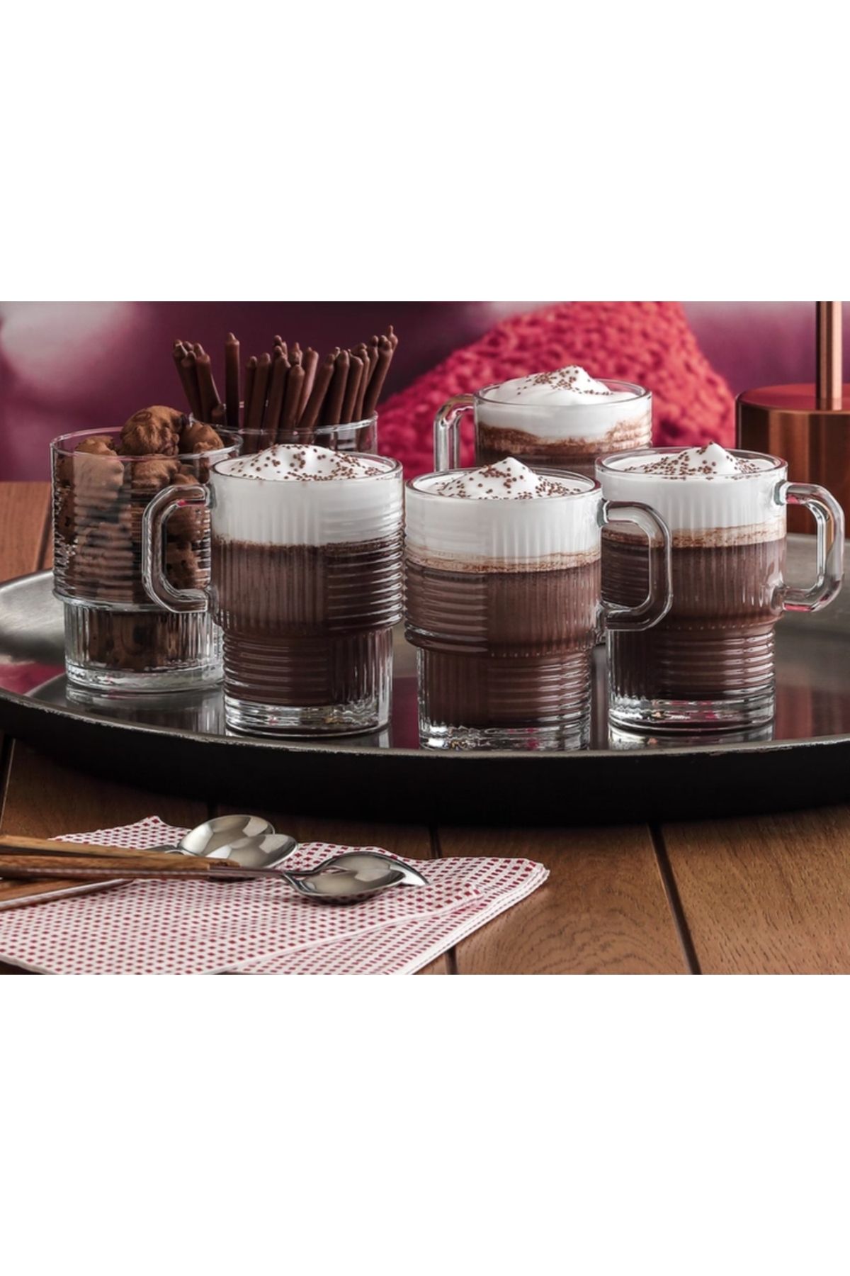 LAV İstanbul 6" Lı Mugs Kupa Kulplu Çay & Kahve Bardağı