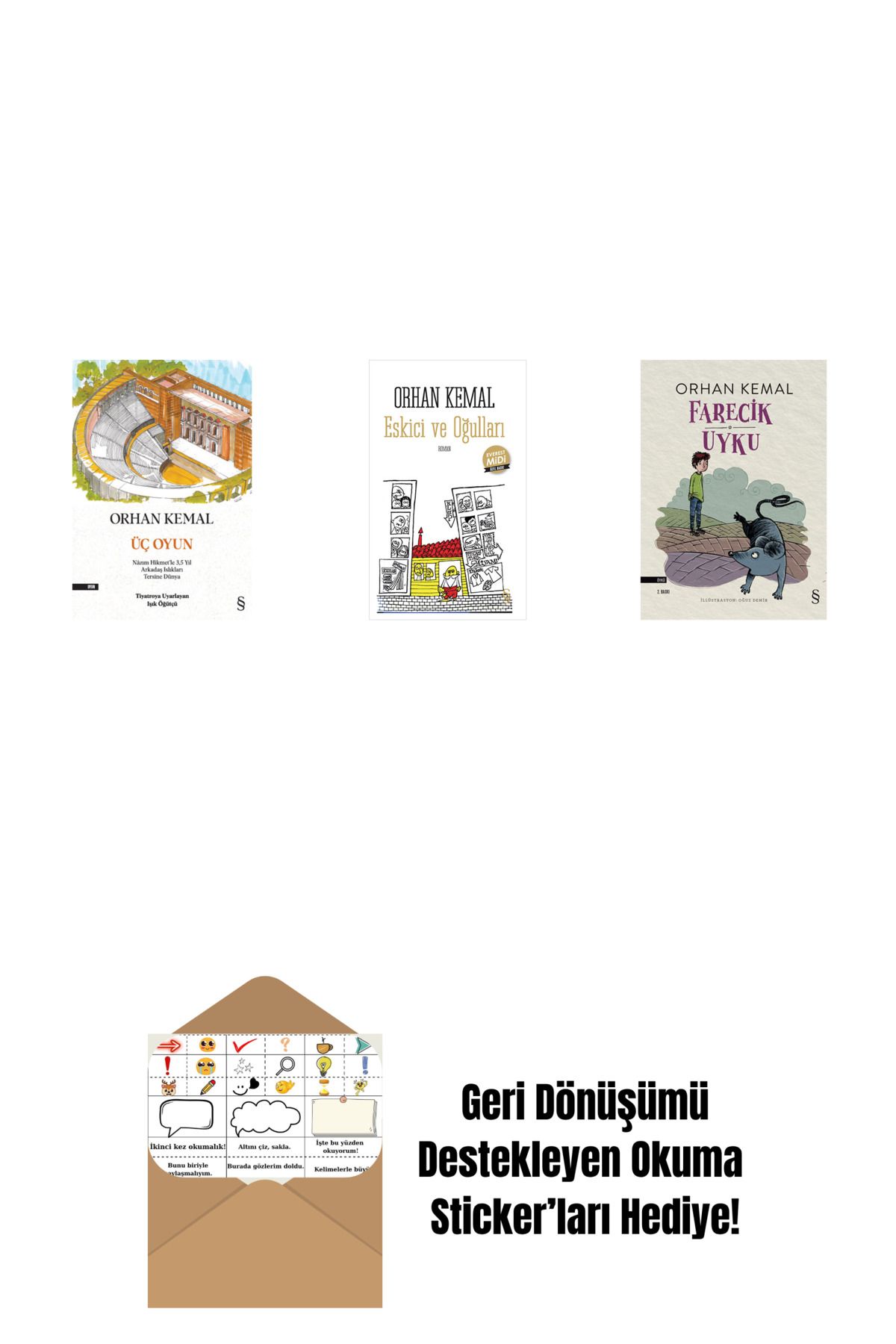 Everest Yayınları Üç Oyun + Eskici ve Oğulları (Midi Boy) + Farecik Uyku + Okuma Sticker'ları