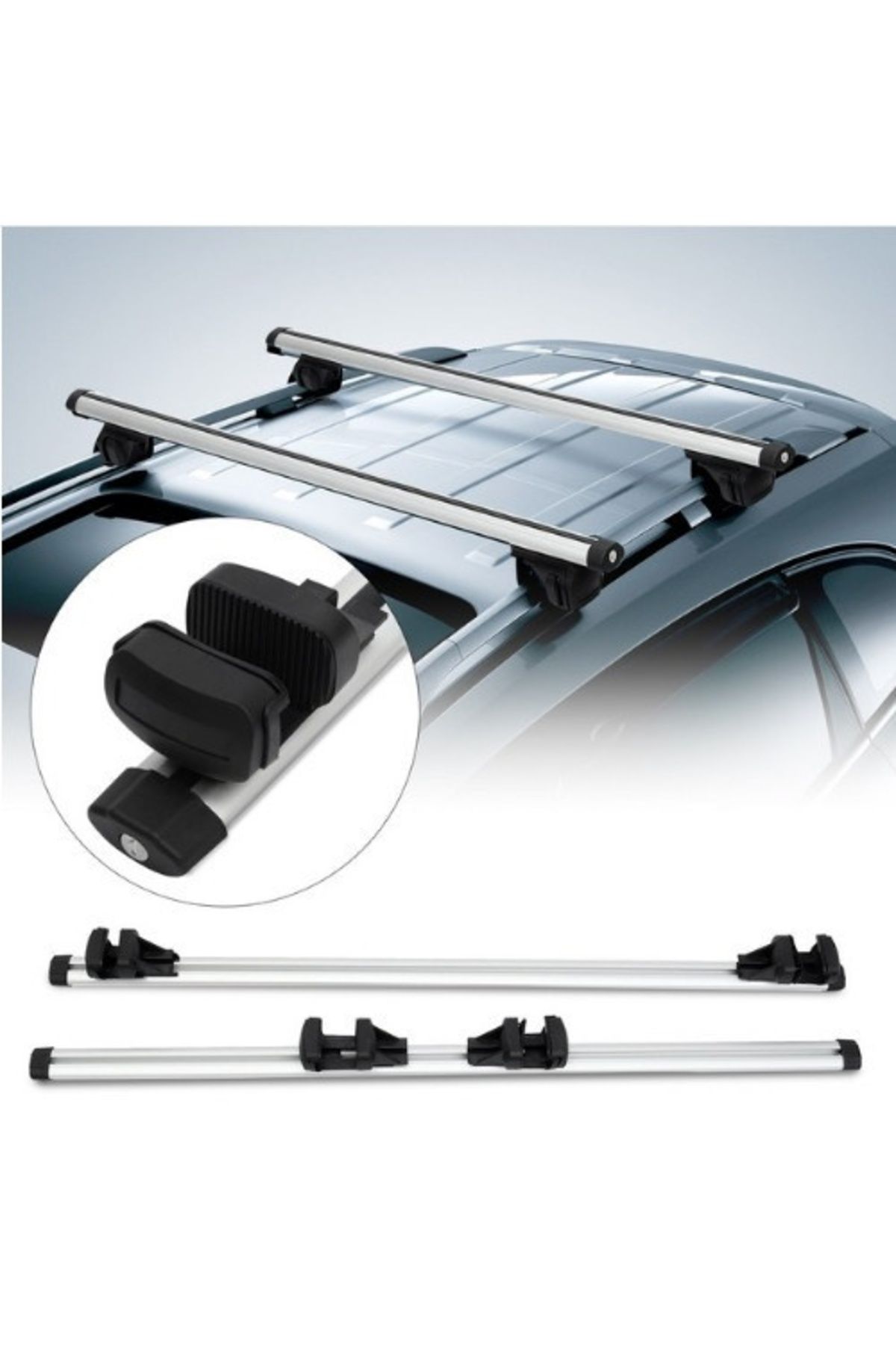 CED AUTO TRADE-Set 2 Bare portbagaj auto din aluminiu lungime totala 135 cm, deschidere 125 cm 3