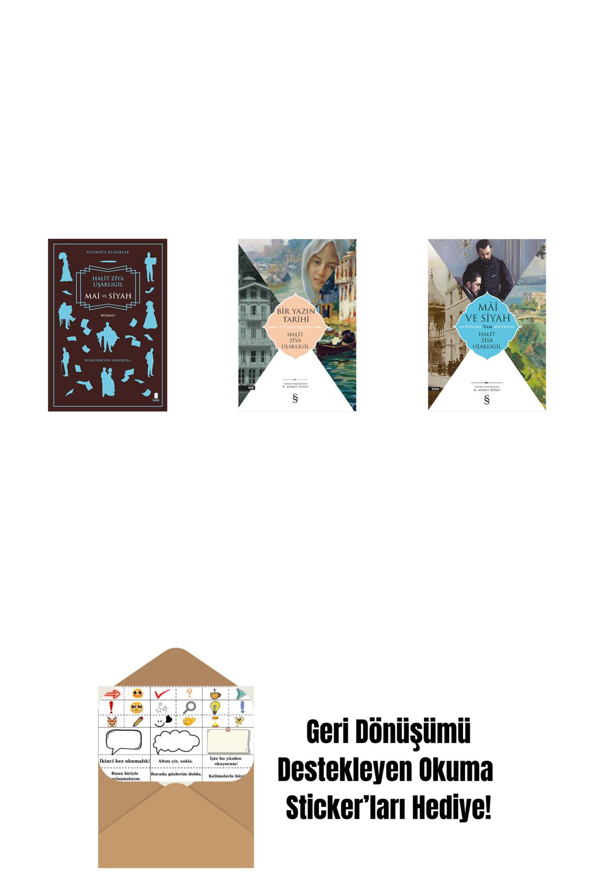 Everest Yayınları Mai ve Siyah + Bir Yazın Tarihi + Mâî ve Siyah - Özgün Tam Metin + Okuma Sticker'ları