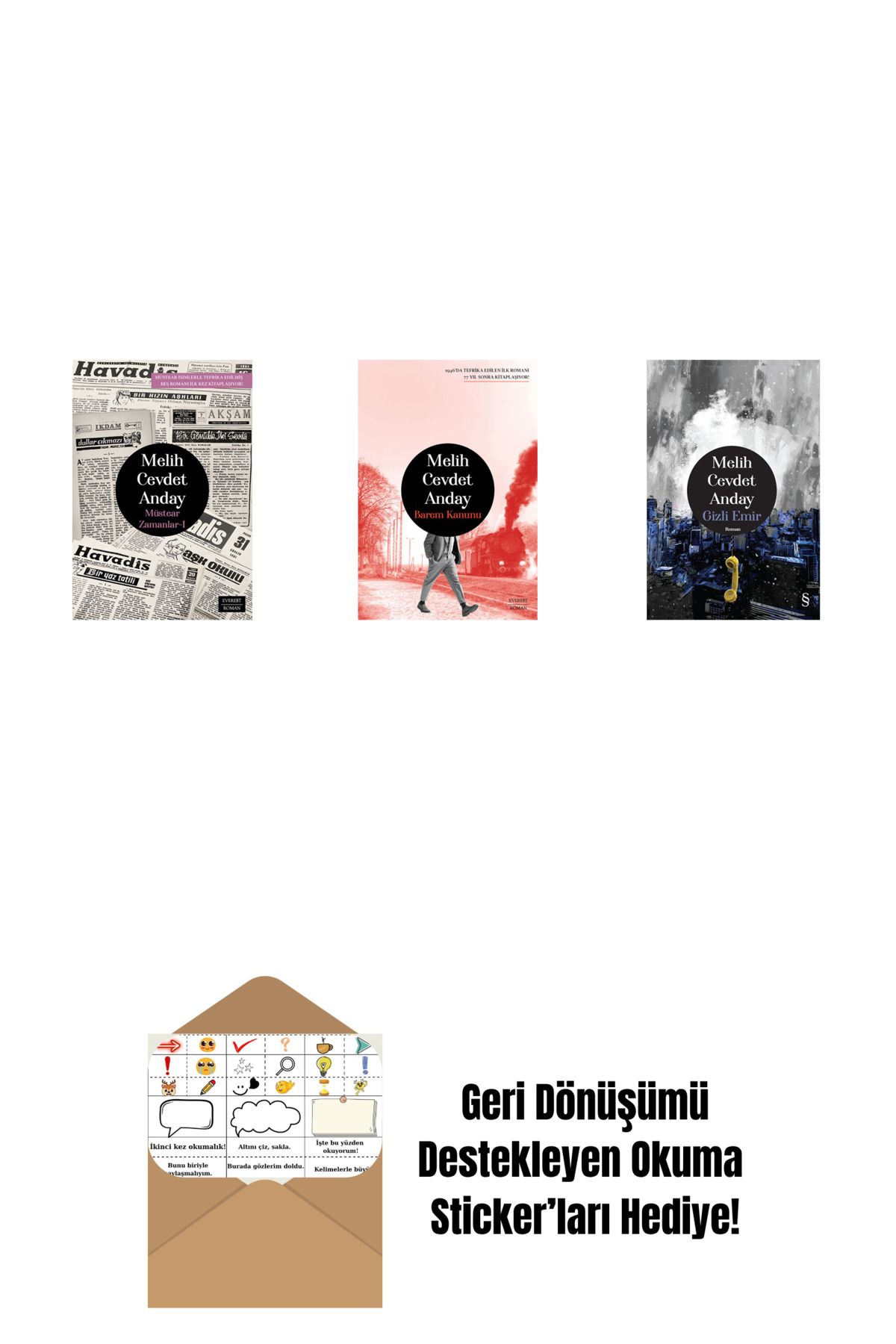 Everest Yayınları Müstear Zamanlar - 1 + Barem Kanunu + Gizli Emir (Ciltli) + Okuma Sticker'ları