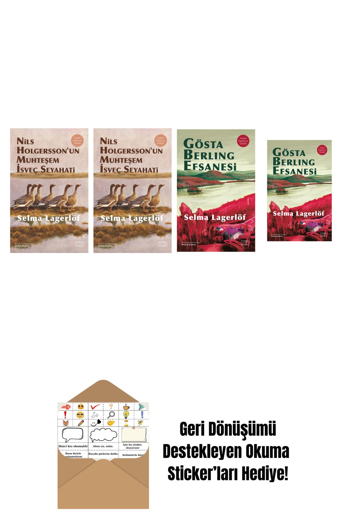 Everest Yayınları Selma Lagerlöf 4 Kitap Set + Okuma Sticker'ları