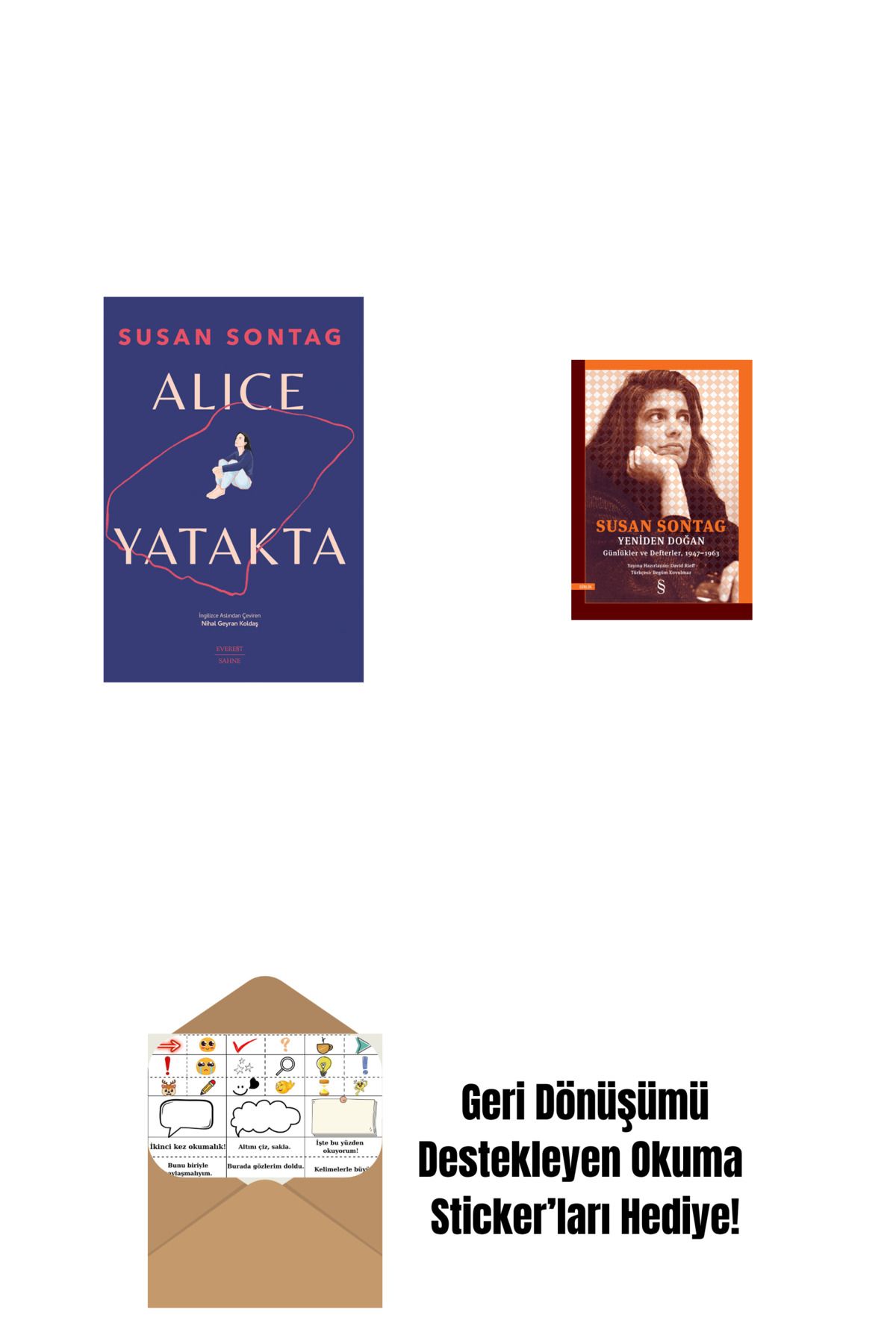 Everest Yayınları Alice Yatakta + Yeniden Doğan + Okuma Sticker'ları