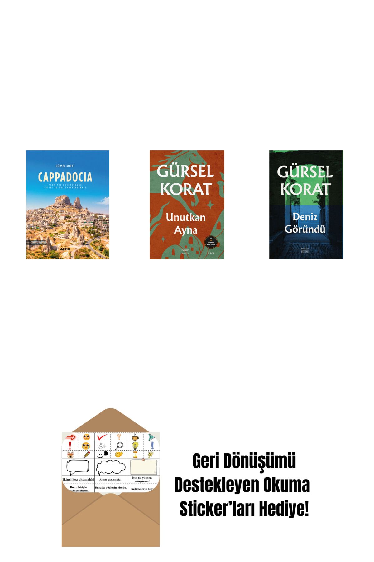 Everest Yayınları Cappadocia (Ciltli) + Unutkan Ayna + Deniz Göründü + Okuma Sticker'ları