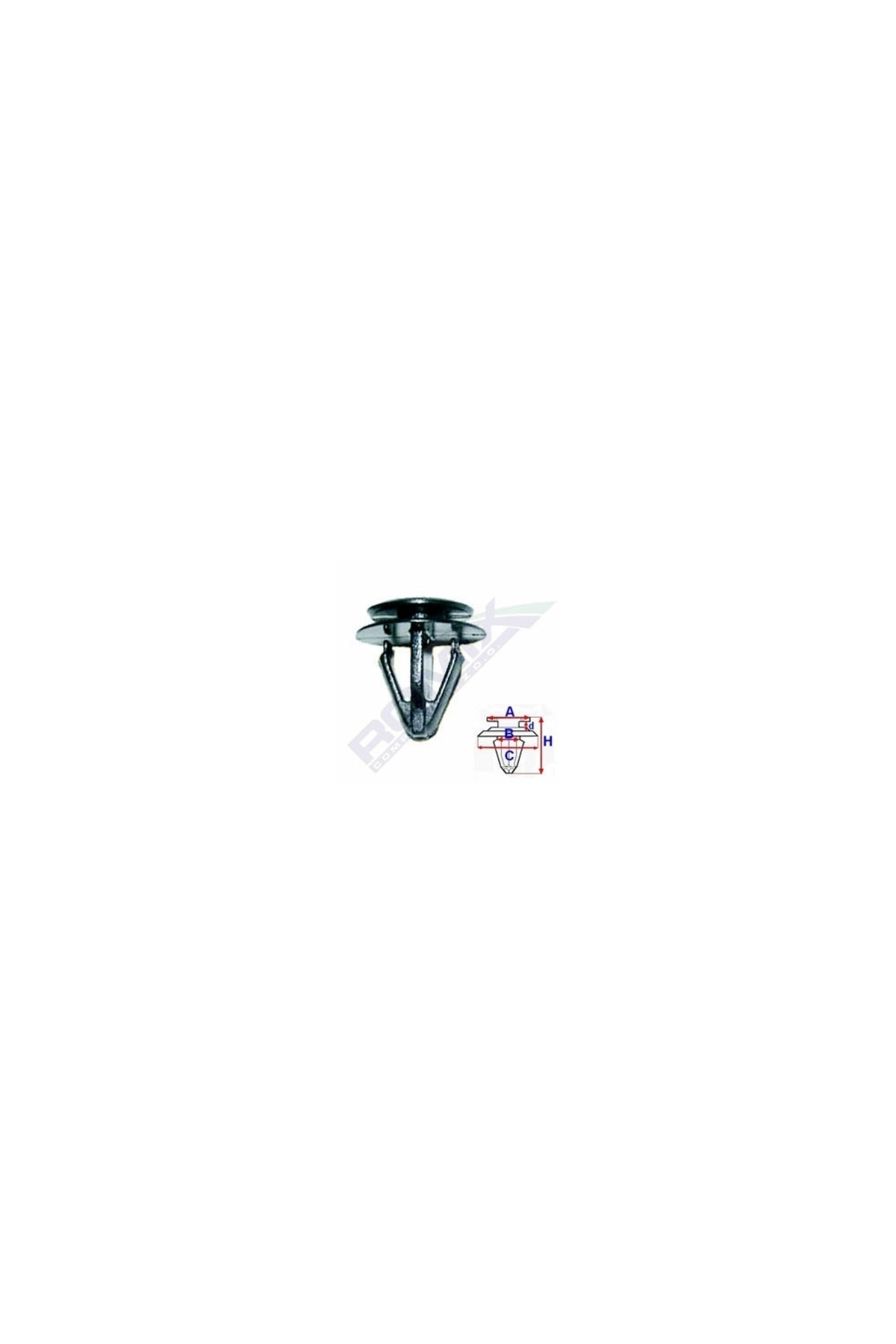 ROMİX-Clips Tapiterie Pentru Fiat/Suzuki 8X16.3Mm - Gri Set 10 Buc 2