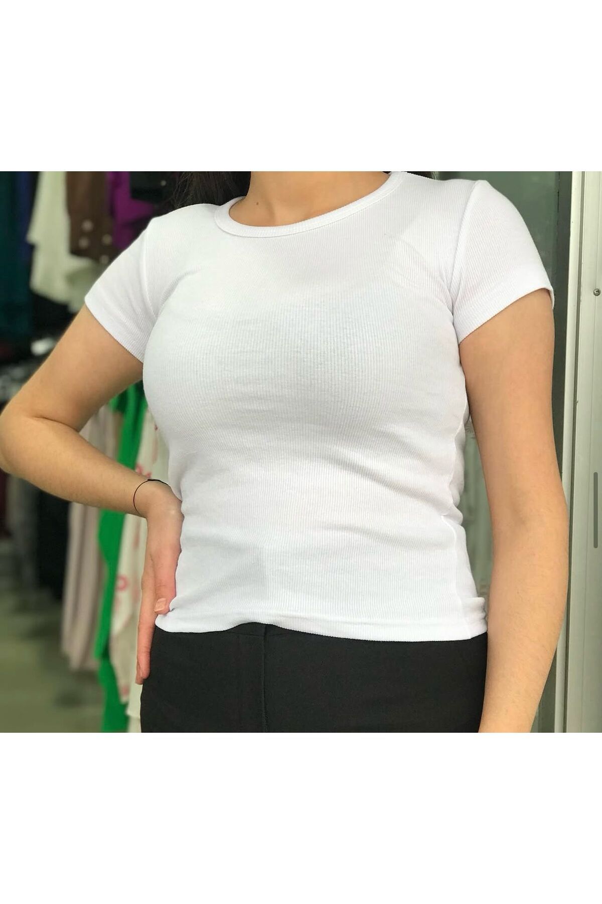 Butik fitilli tshirt