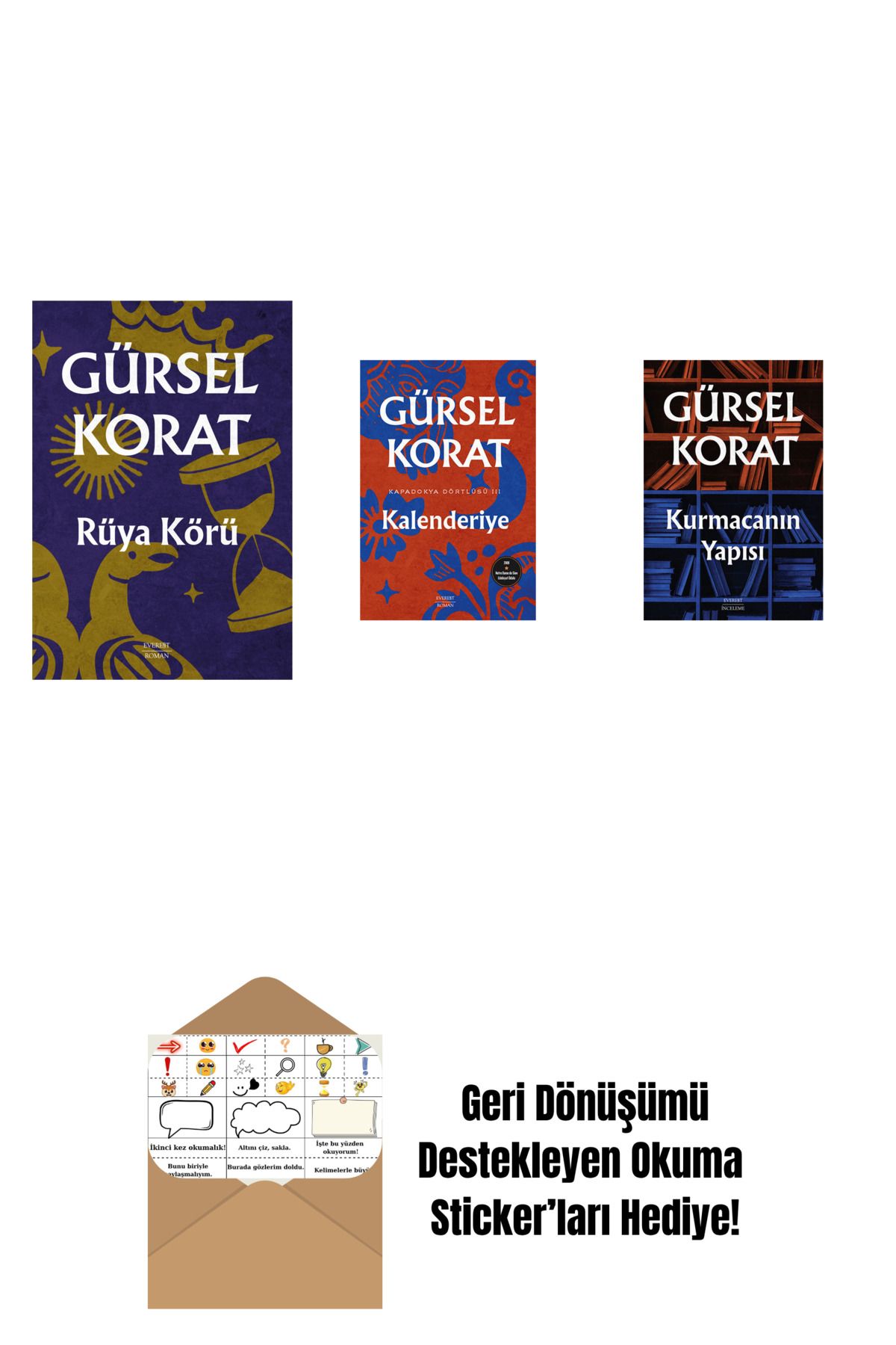 Everest Yayınları Rüya Körü + Kalenderiye + Kurmacanın Yapısı + Okuma Sticker'ları