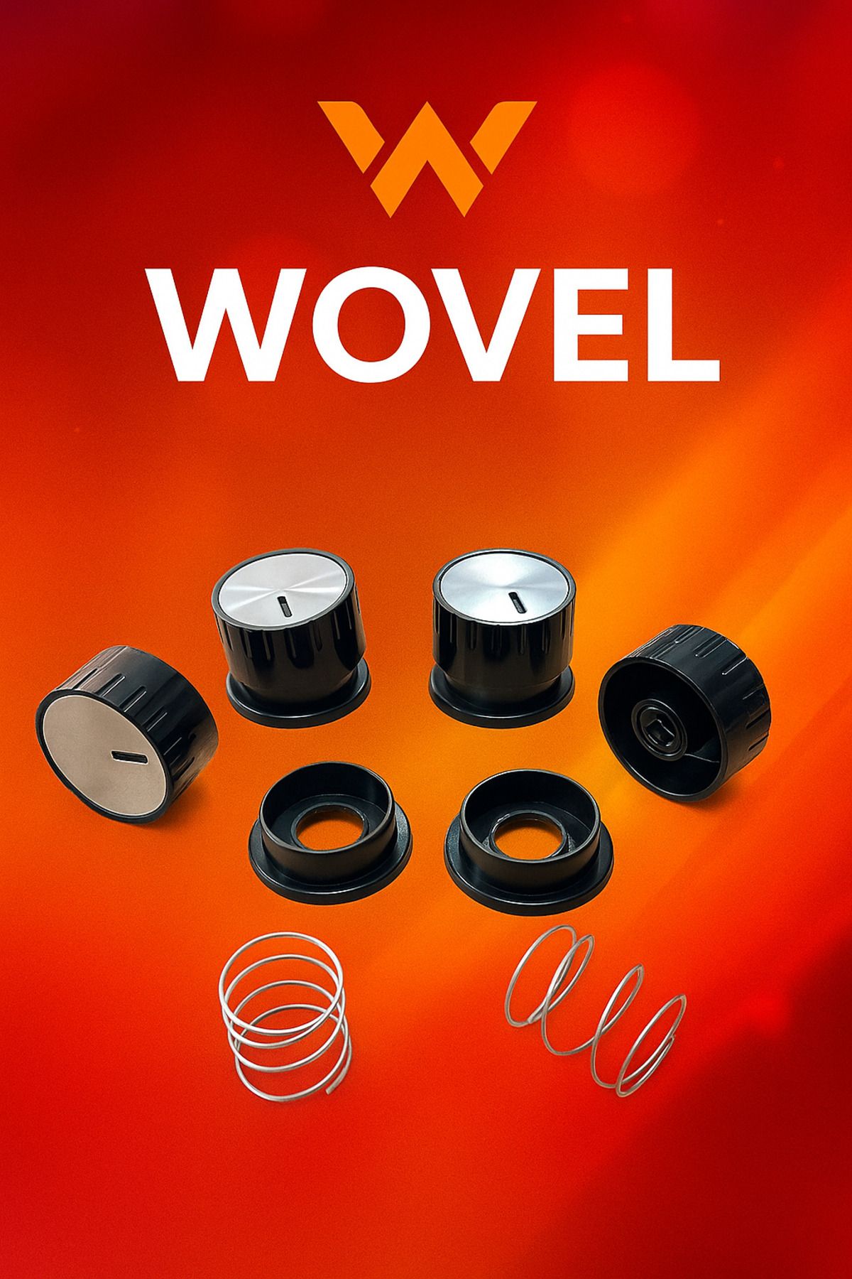 VOWEL Ankastre ocak 4 lü yaylı dügme seti