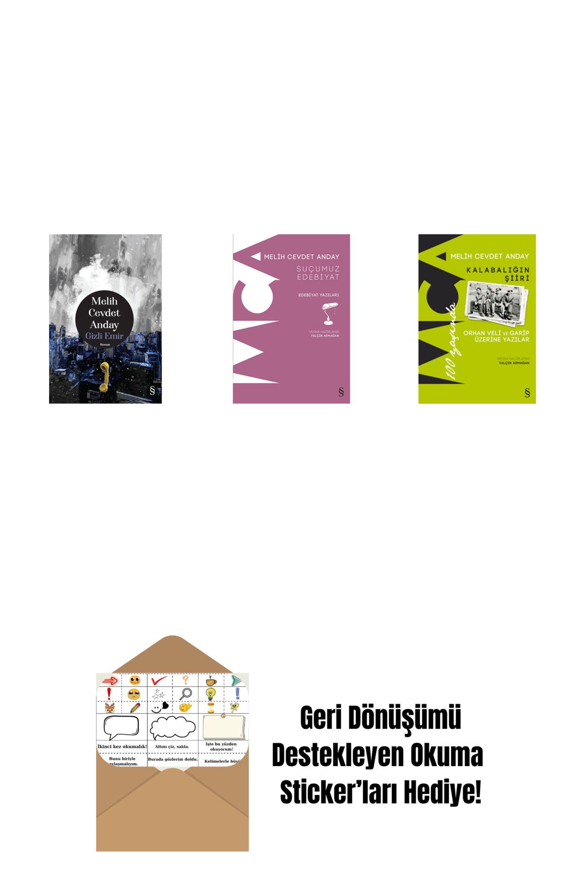 Everest Yayınları Gizli Emir (Ciltli) + Suçumuz Edebiyat + Kalabalığın Şiiri + Okuma Sticker'ları