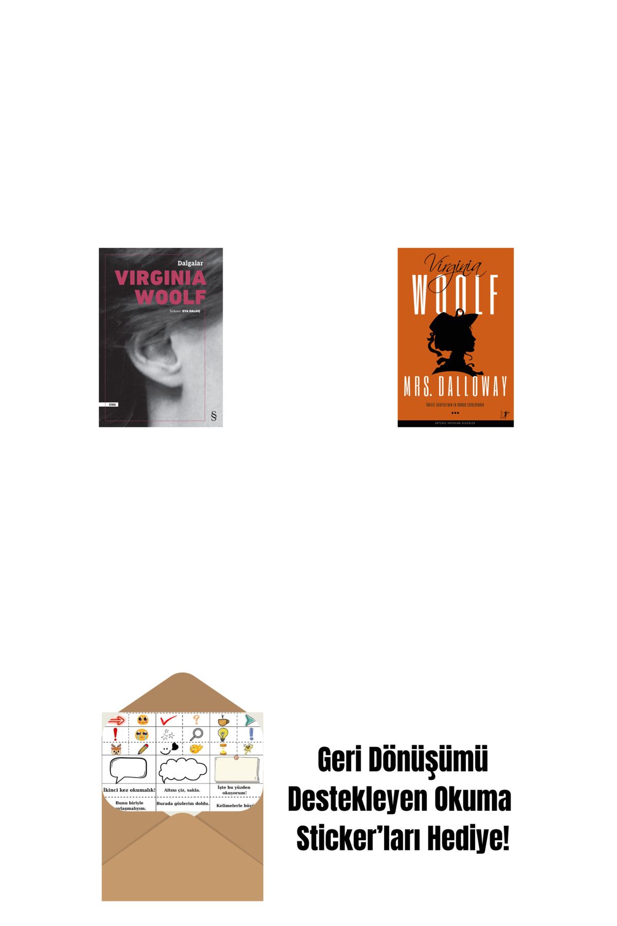 Everest Yayınları Dalgalar + Mrs.Dalloway + Okuma Sticker'ları